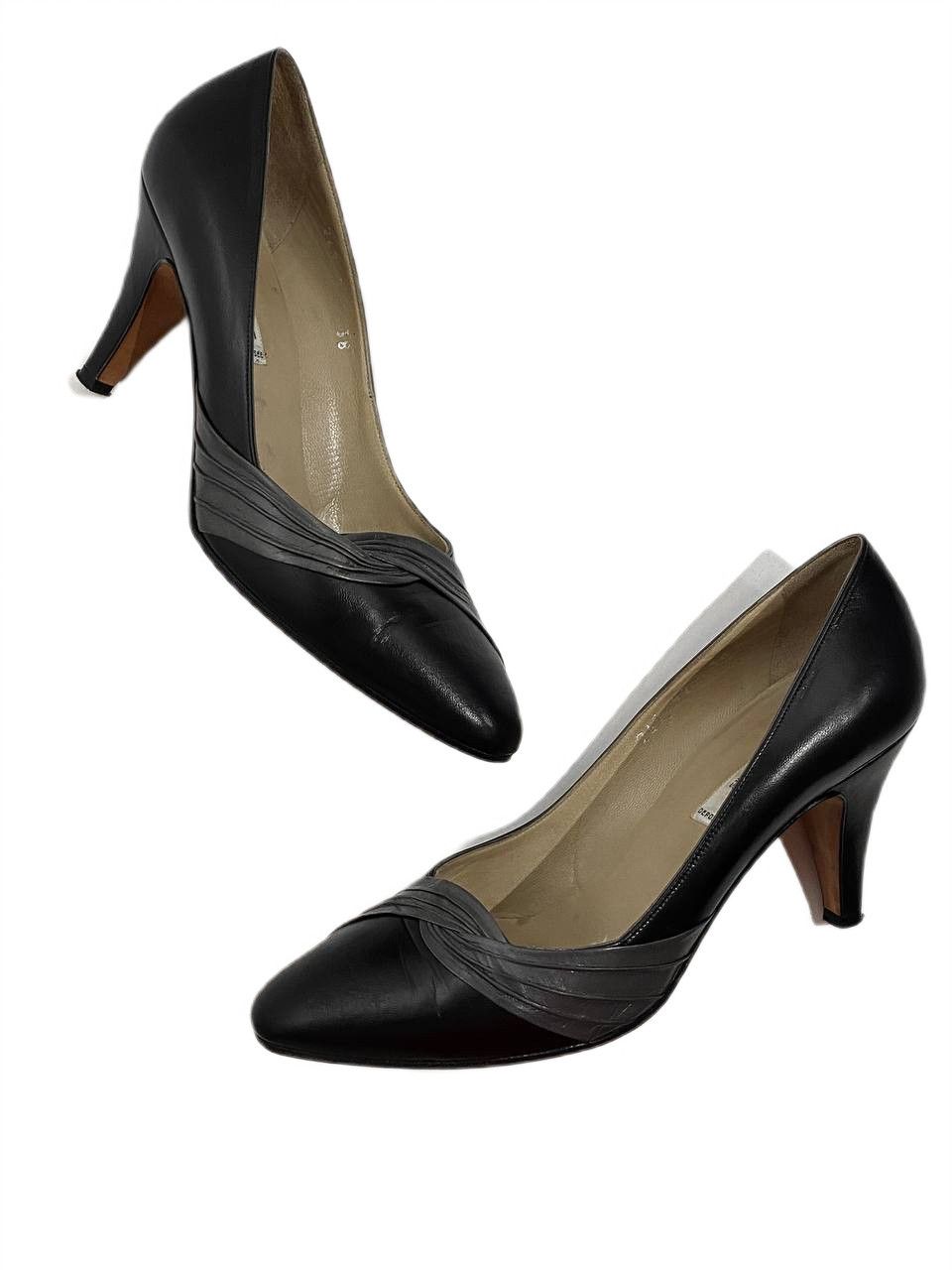 Celine Celine Paris Vintage Black Mid Heel Pumps Shoes Size US 7 / IT 37 - 1 Thumbnail