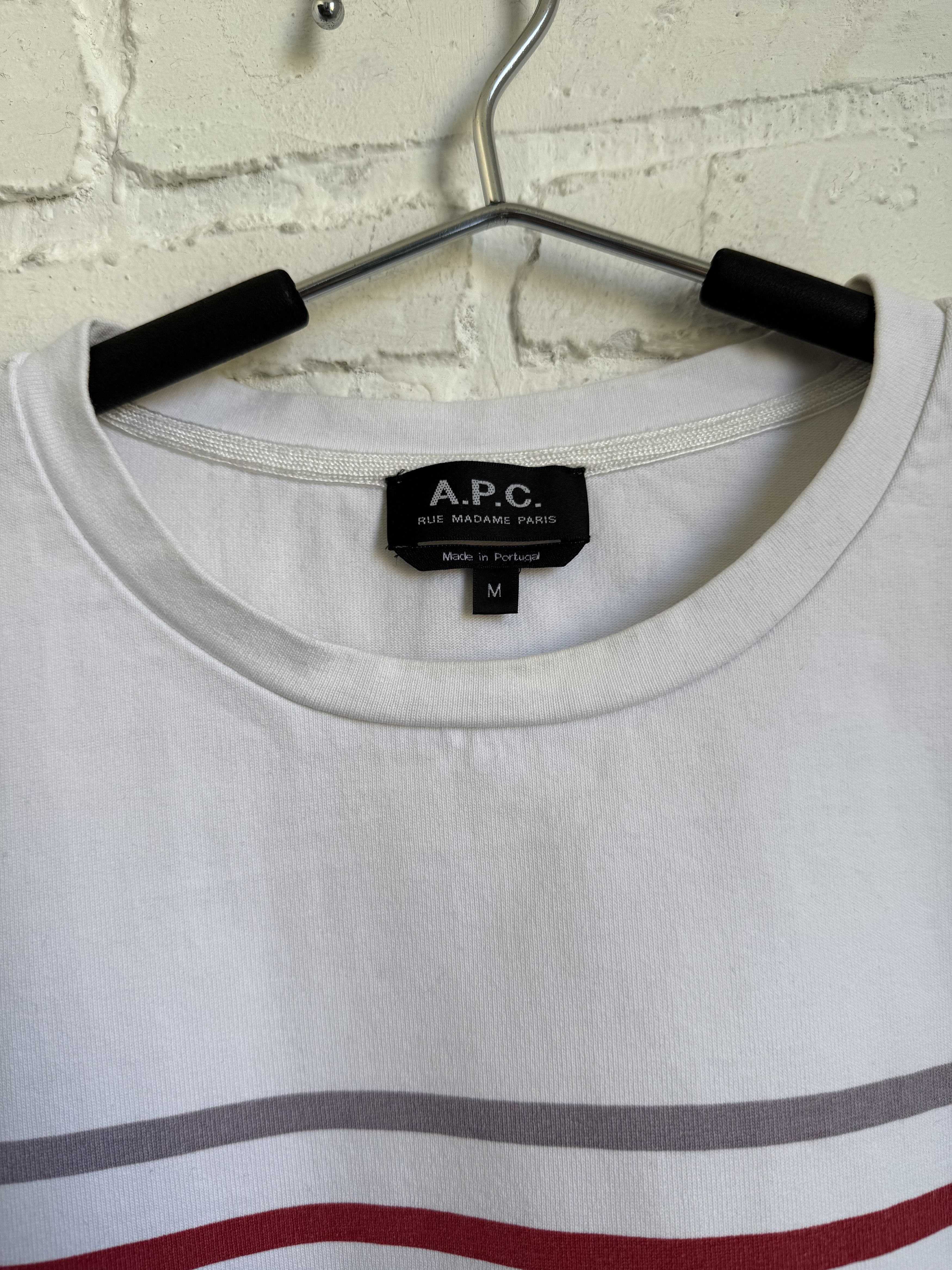 A.P.C. A.P.C. multicolor striped white t-shirt Size US M / EU 48-50 / 2 - 3 Thumbnail