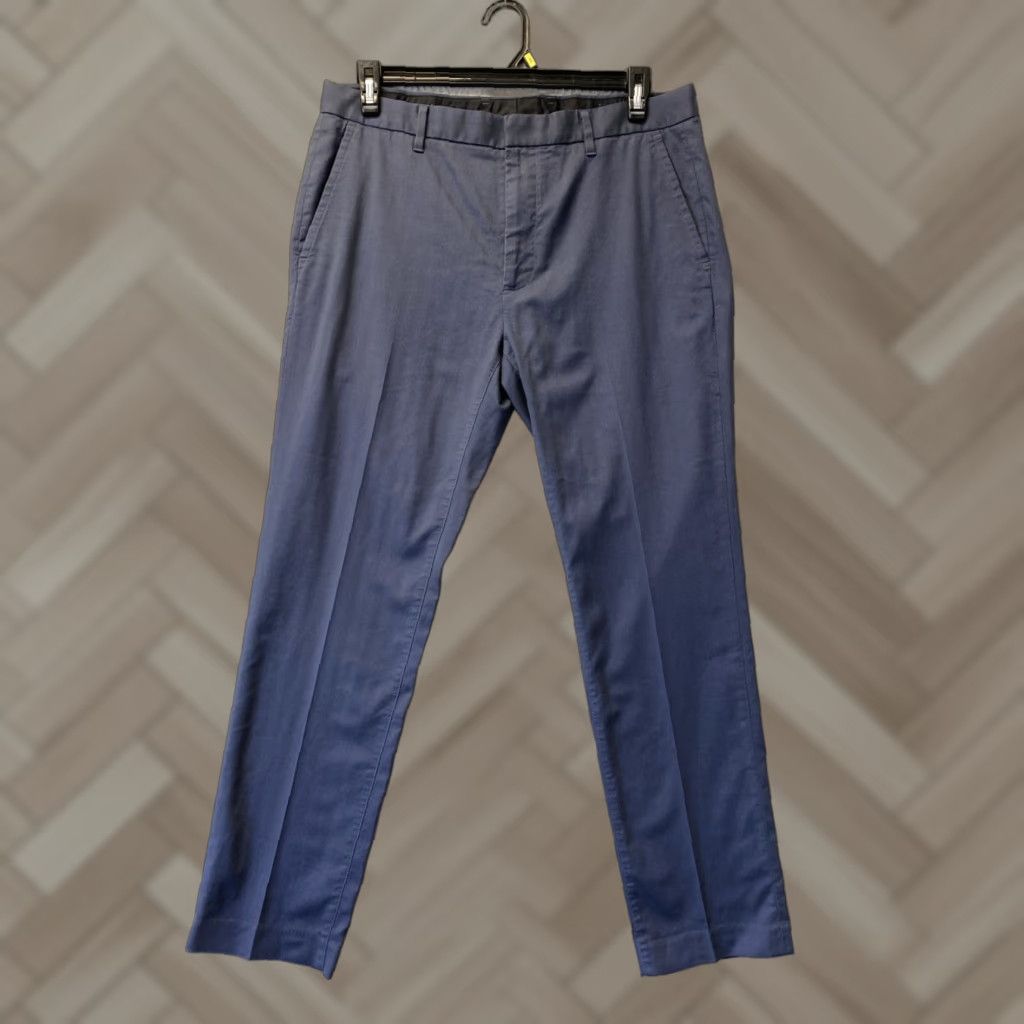 Bonobos BONOBOS Slim Dress Pants Men’s 34x30 Dusty Blue Chino Zip Flat Front Slim Tapered 30 in Inseam Casual Business Travel Men Size US 34 / EU 50 - 1 Thumbnail