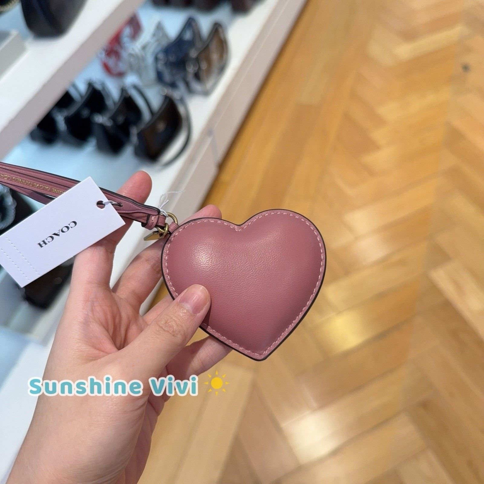 Coach NWT Coach Heart Puffy Bag Charm Peony Pink CCX45 Leather Size ONE SIZE - 4 Thumbnail