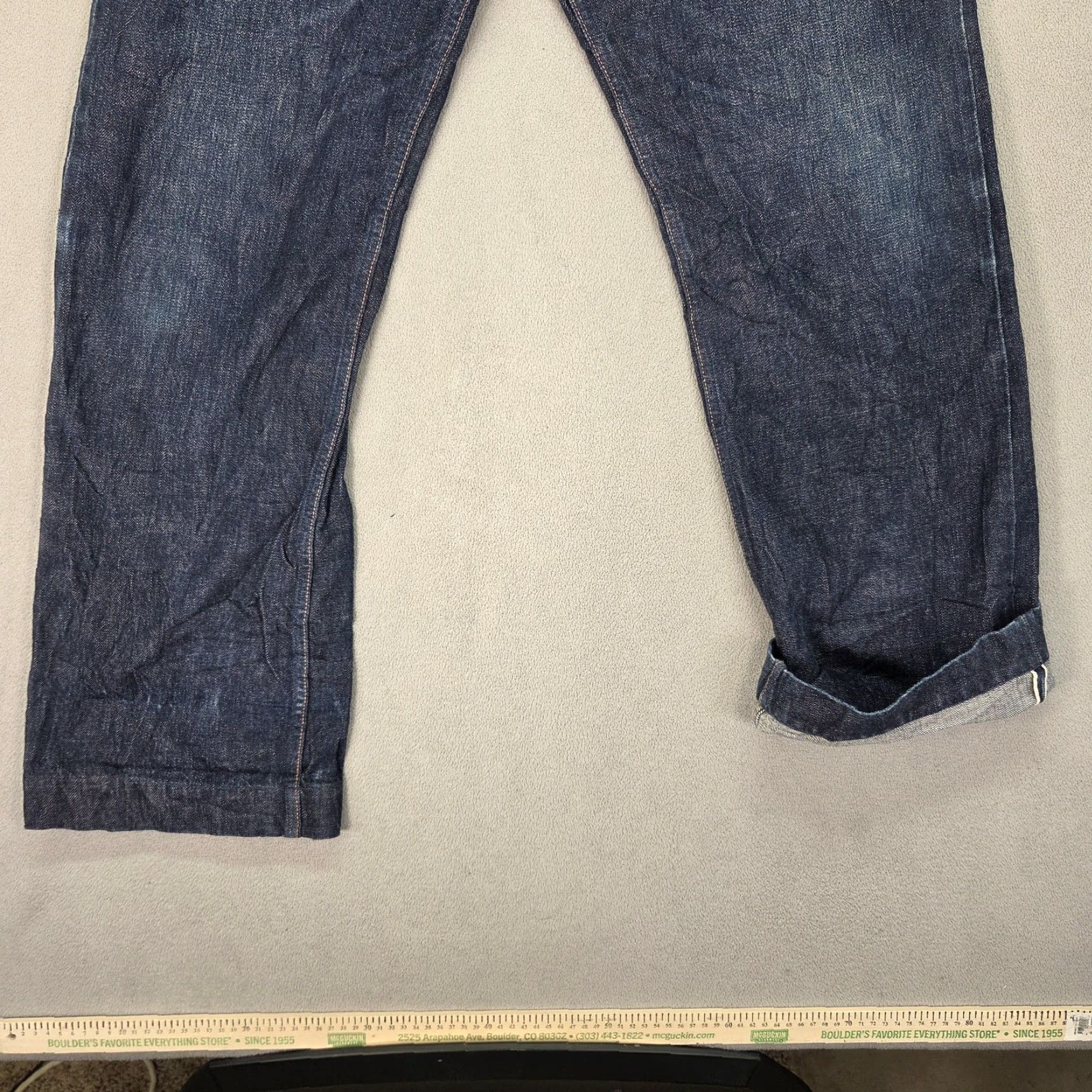 Trophy Clothing Trophy Clothing Dirt Denim Indigo Selvedge Jeans Buckleback Bootcut Baggy 28x32 Jeans Mens Blue 28 Inseam 32 Buckle Buckle Back Stadium? Size US 28 / EU 44 - 7 Thumbnail