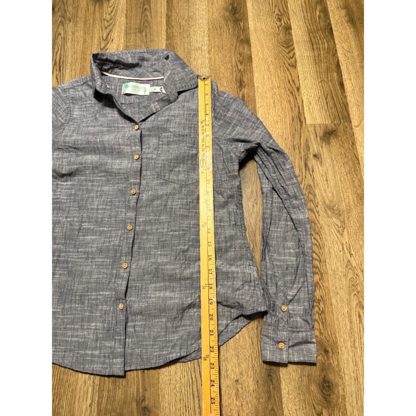 Vintage Aventura Shirt Women's Medium Gray Long Sleeve Pocket Button Up Shirt Size M / US 6-8 / IT 42-44 - 7 Thumbnail