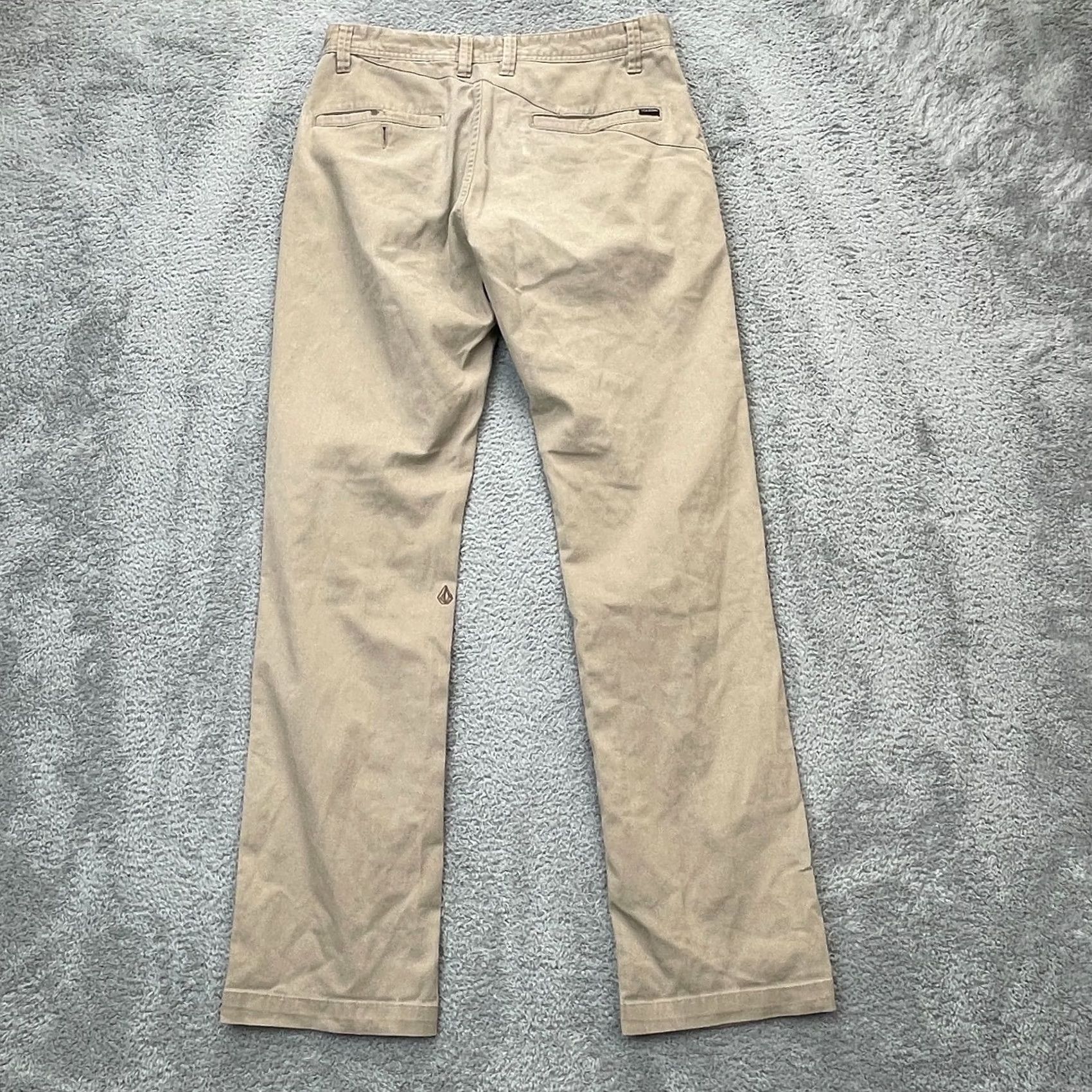 Volcom Volcom Pants Mens 31 Beige Chino Straight Leg Frickin Modern Fit Stretch Cotton Casual Workwear City Logo 90s? Size US 31 - 5 Thumbnail