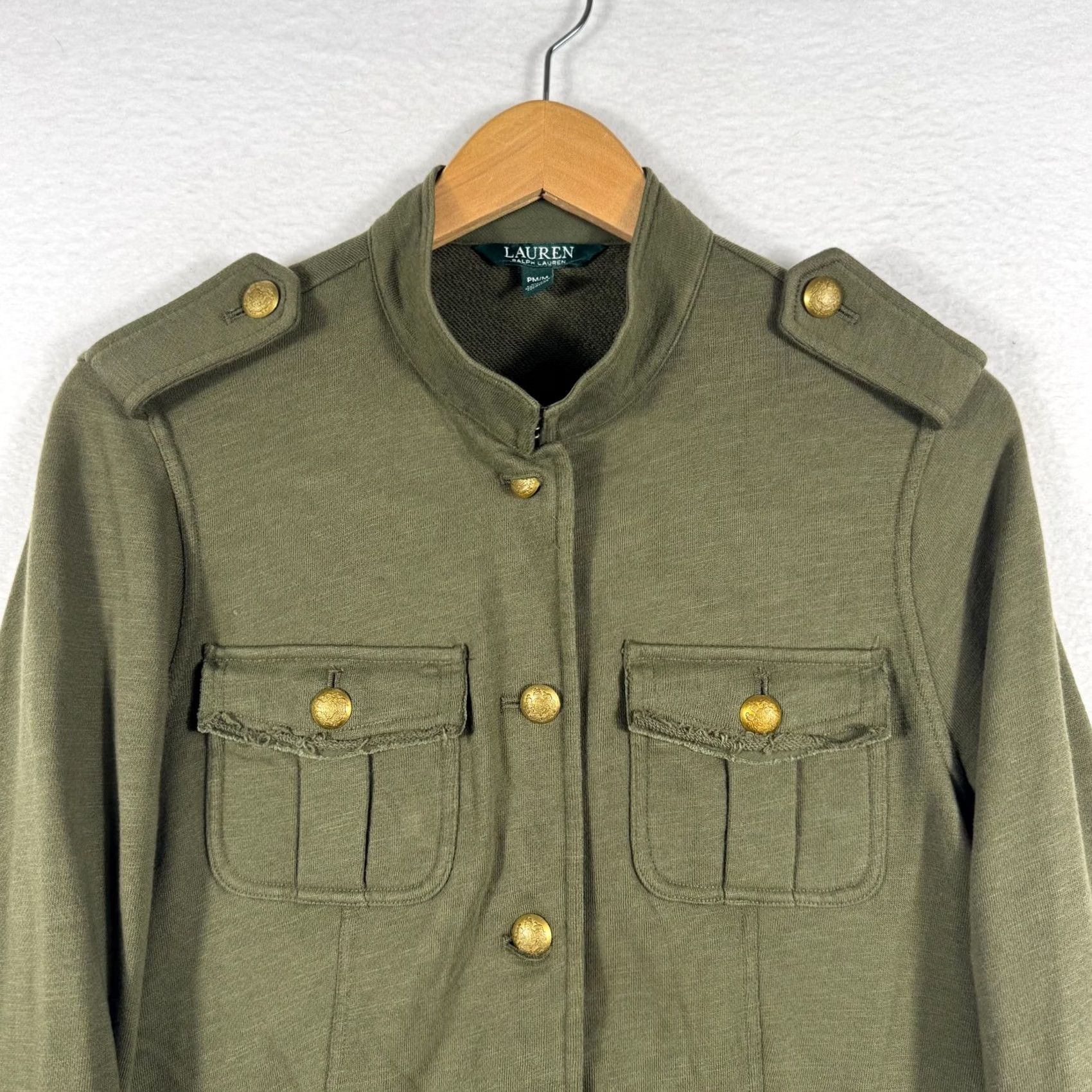 Ralph Lauren Ralph Lauren Womens Jacket Army Military Field Terry Utility Gold Buttons Green Pink? No Pattern Size M / US 6-8 / IT 42-44 - 4 Thumbnail
