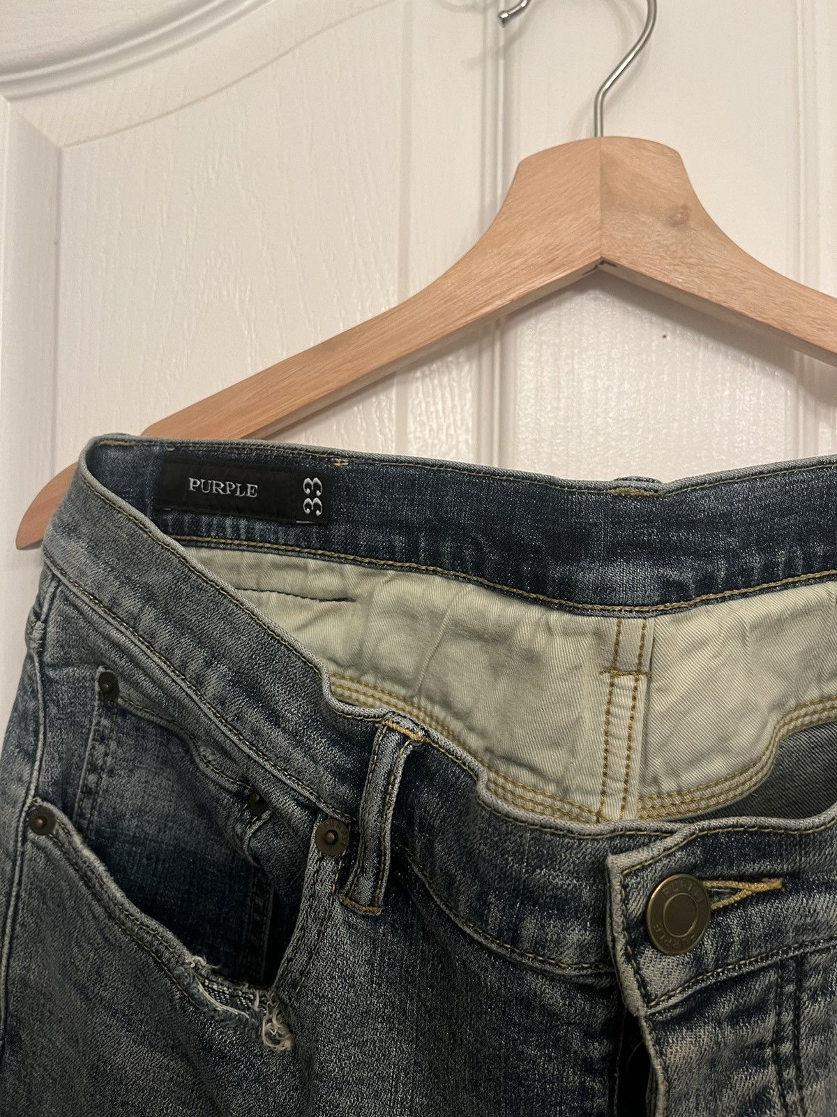 Purple Brand Purple Denim Light wash Slim Fit Size US 33 - 2 Thumbnail
