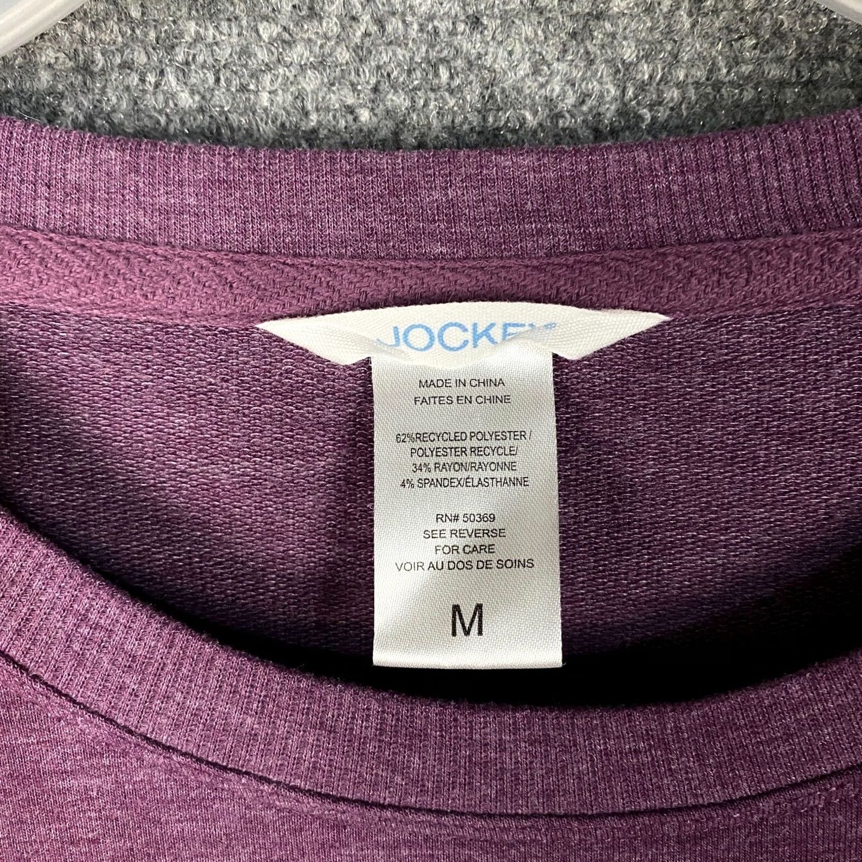 Jockey Jockey Sweatshirt Women Medium Pullover Purple Polyester Blend Adults M Size M / US 6-8 / IT 42-44 - 3 Thumbnail
