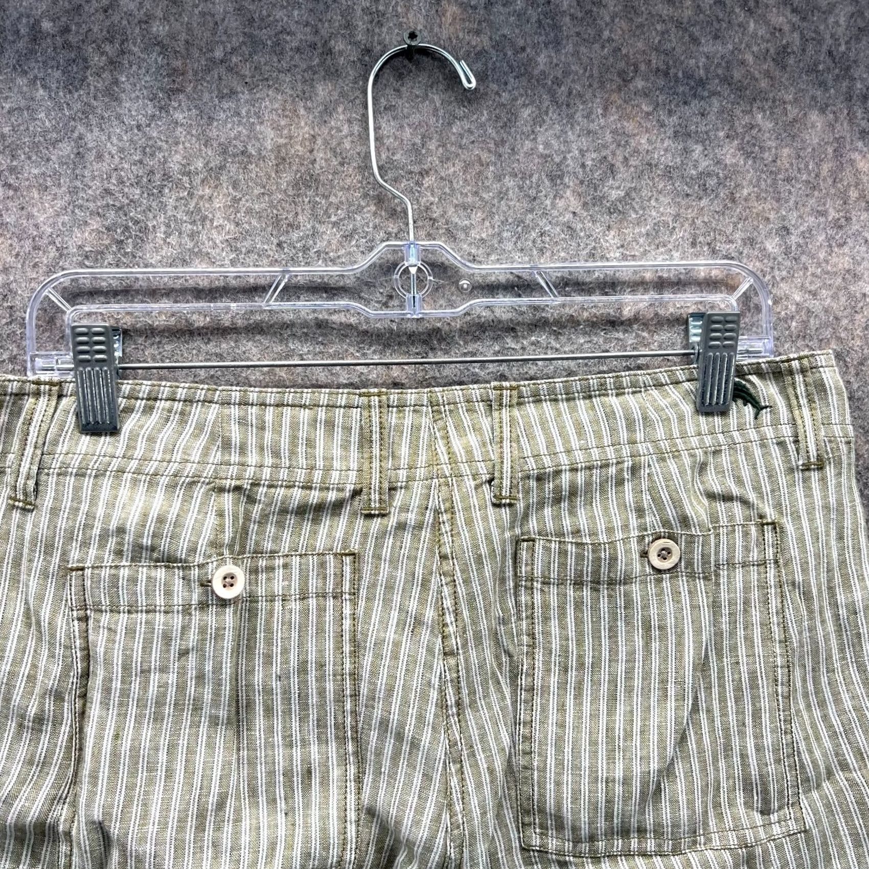Tommy Bahama Tommy Bahama Women Pants Stripe 8-in Green Flat Linen Dress Size 30" / US 8 / IT 44 - 6 Thumbnail