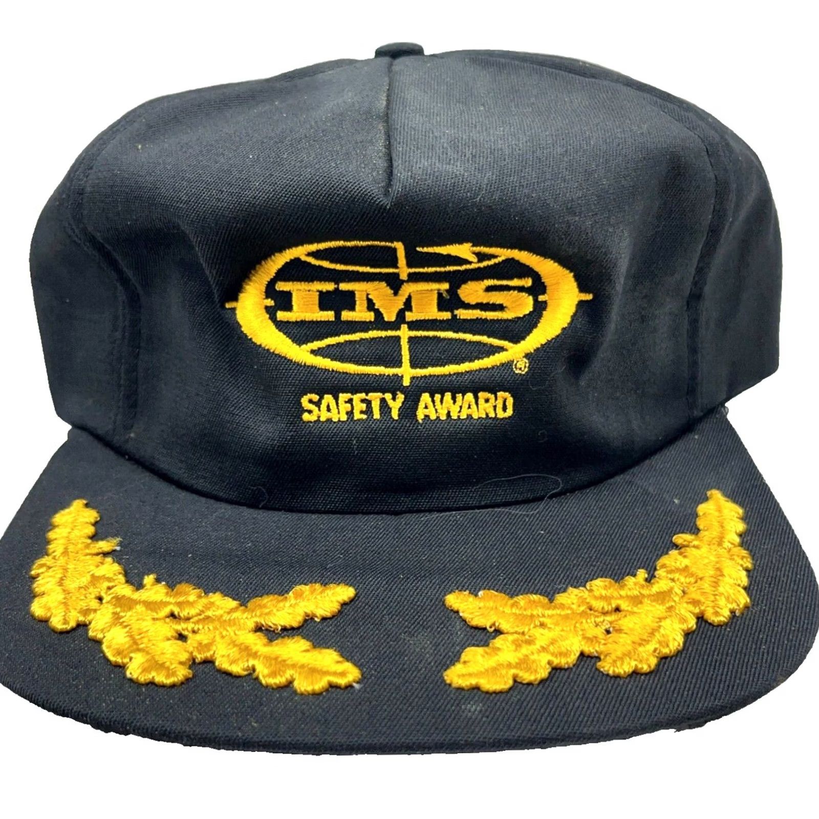 Coal Refined Title: Vintage IMS Coal Mining Hat Cap Snap Back Trucker 80s USA Leafs Safety Award Size ONE SIZE - 2 Thumbnail