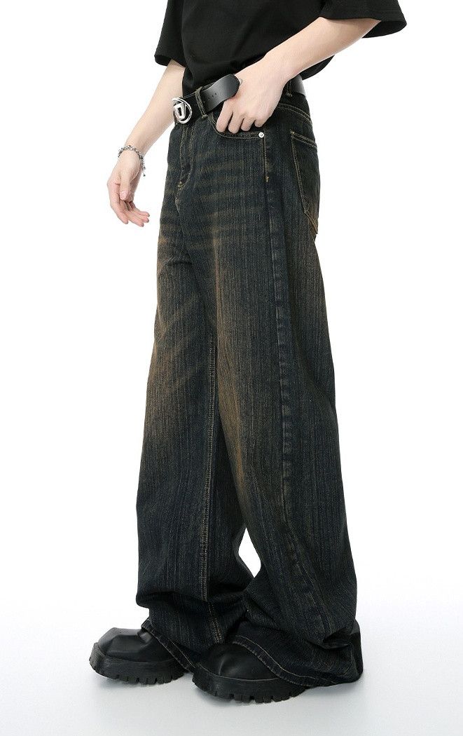 Japanese Brand × Jean Retro bamboo pattern design distressed washed jeans trend Size US 32 / EU 48 - 3 Thumbnail