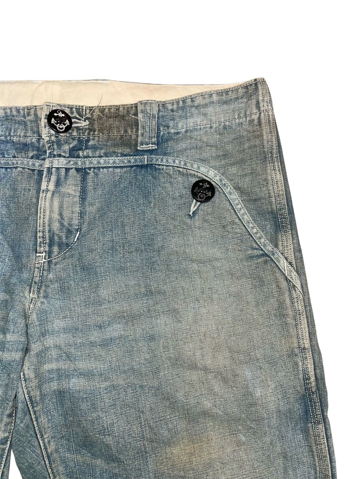 Blue Blue Japan BLUE BLUE JAPAN Lace-Up Back Anchor Button Indigo Shorts Size US 31 - 9 Thumbnail