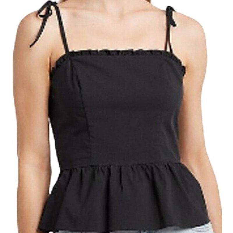 Express Express Fitted Tie Strap Peplum Cami Smocked Ruffle Red S Size S / US 4 / IT 40 - 1 Thumbnail
