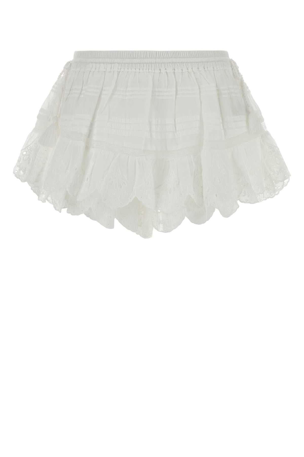Isabel Marant Etoile White Cotton Puria Shorts Size 28" / US 6 / IT 42 - 1 Thumbnail