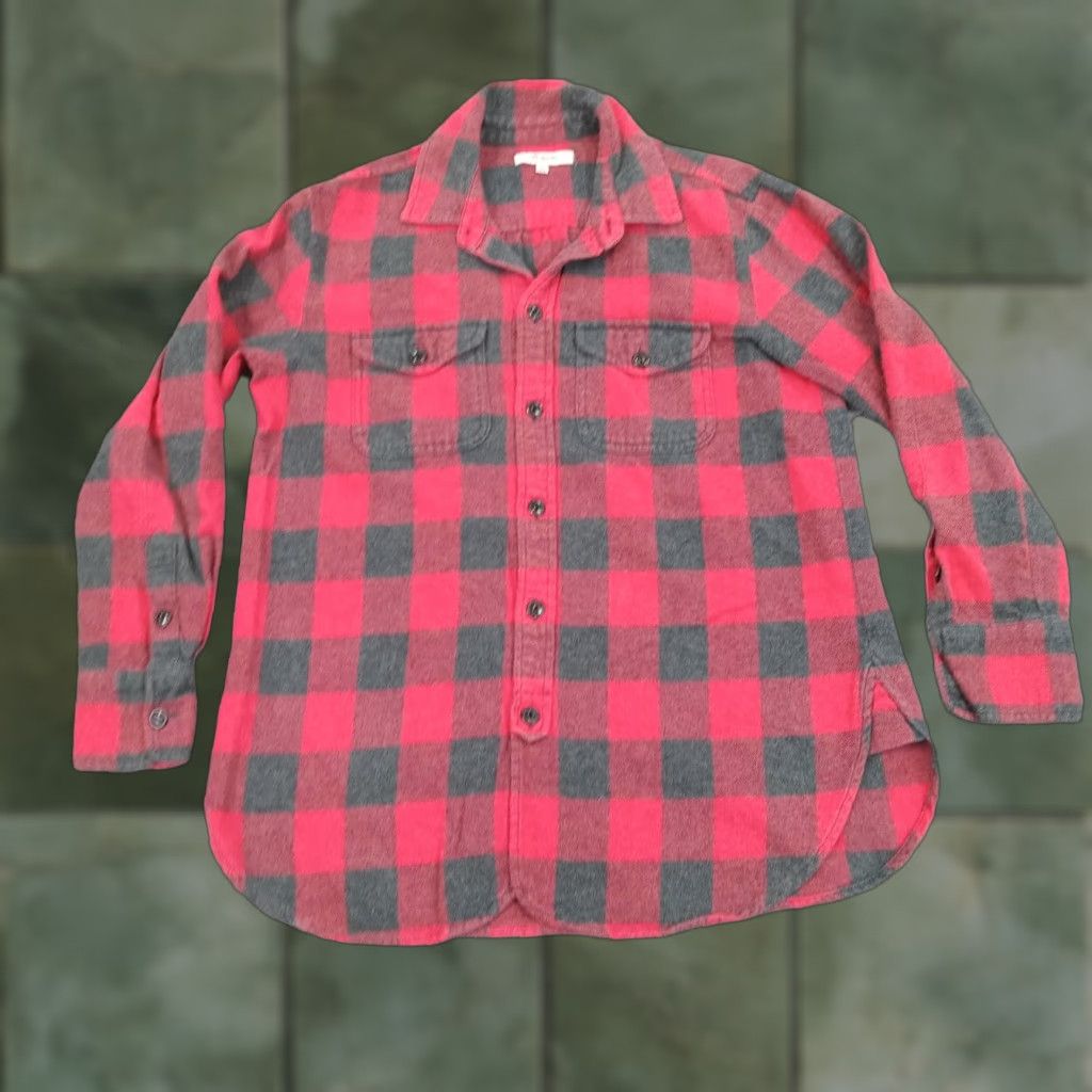 Madewell Madewell Flannel Shirt Womens XS Red Black Buffalo Plaid Long Sleeve Oversized Size XS / US 0-2 / IT 36-38 - 1 Thumbnail