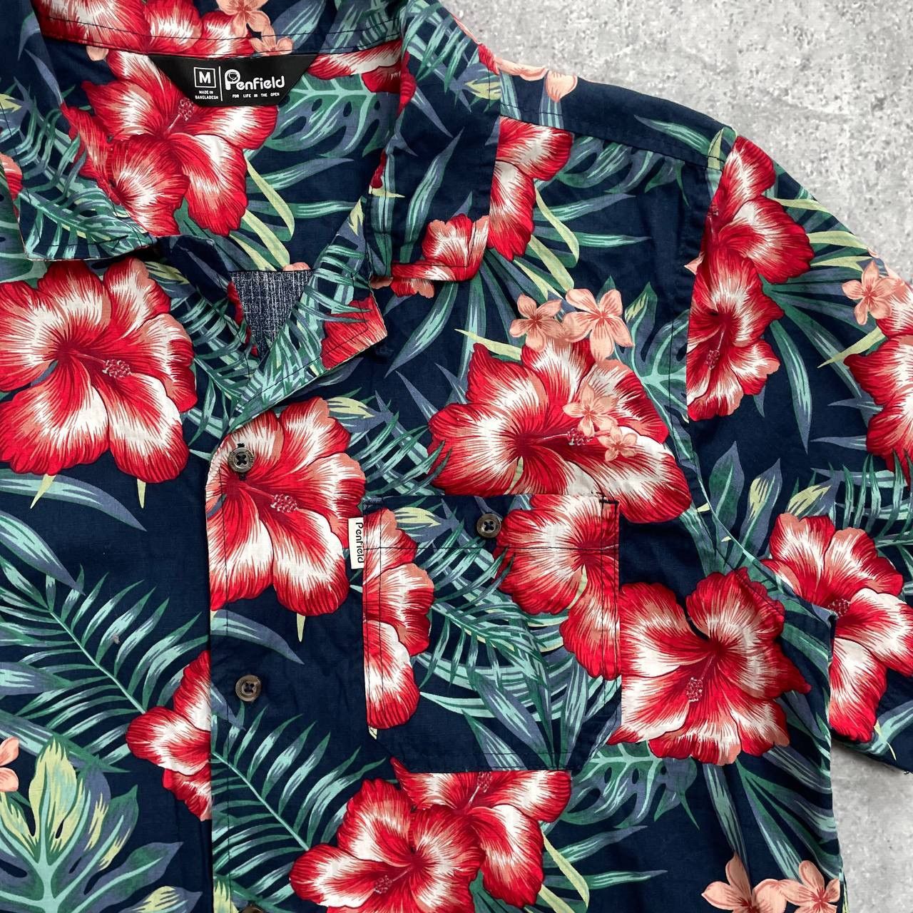 Penfield Penfield Hawaiian Short Sleeve Shirt Green/ Red Size M Size US M / EU 48-50 / 2 - 7 Thumbnail