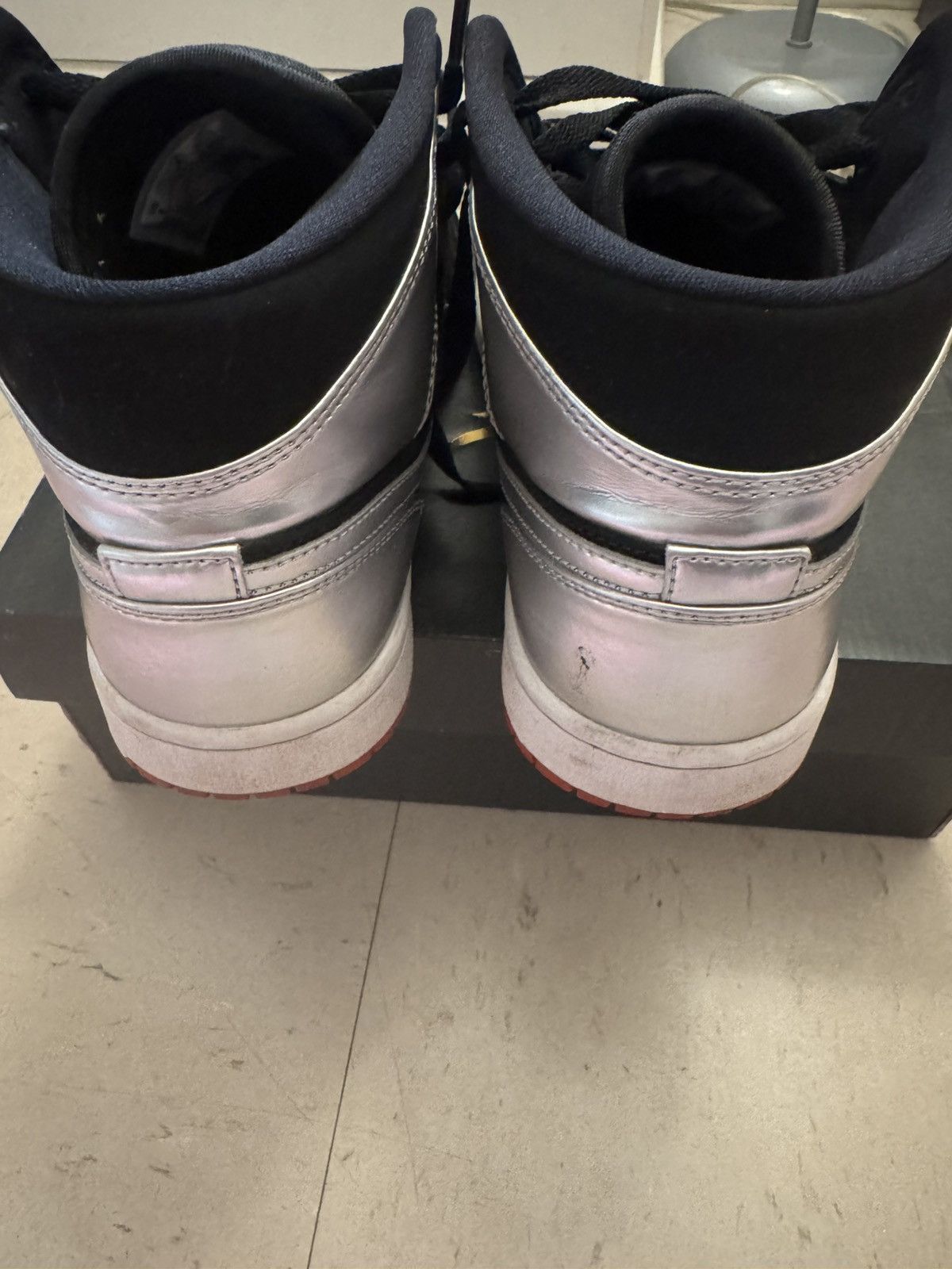 Jordan Brand Black and silver air jordan mids Size US 8 / EU 41 - 5 Thumbnail