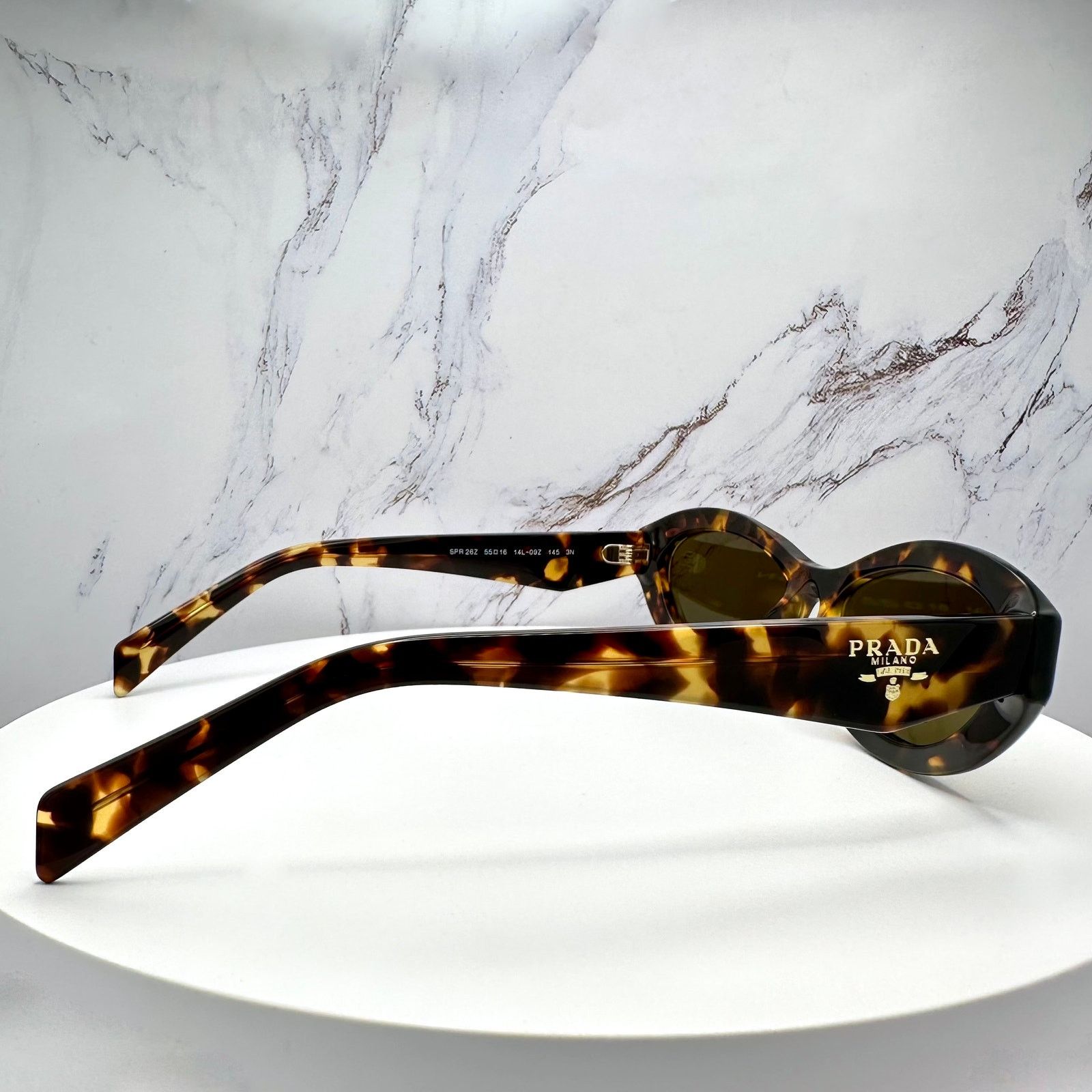 Prada PRADA New Sunglasses Symbole Logo Brown Tortoise Cat Eye Size ONE SIZE - 4 Thumbnail