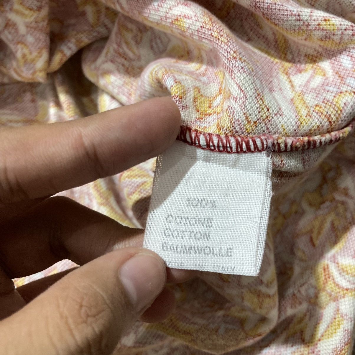 Trussardi 🇮🇹 1990s Vintage Trussardi Flower Motif Polo Tshirt Luxury Size US XL / EU 56 / 4 - 14 Thumbnail