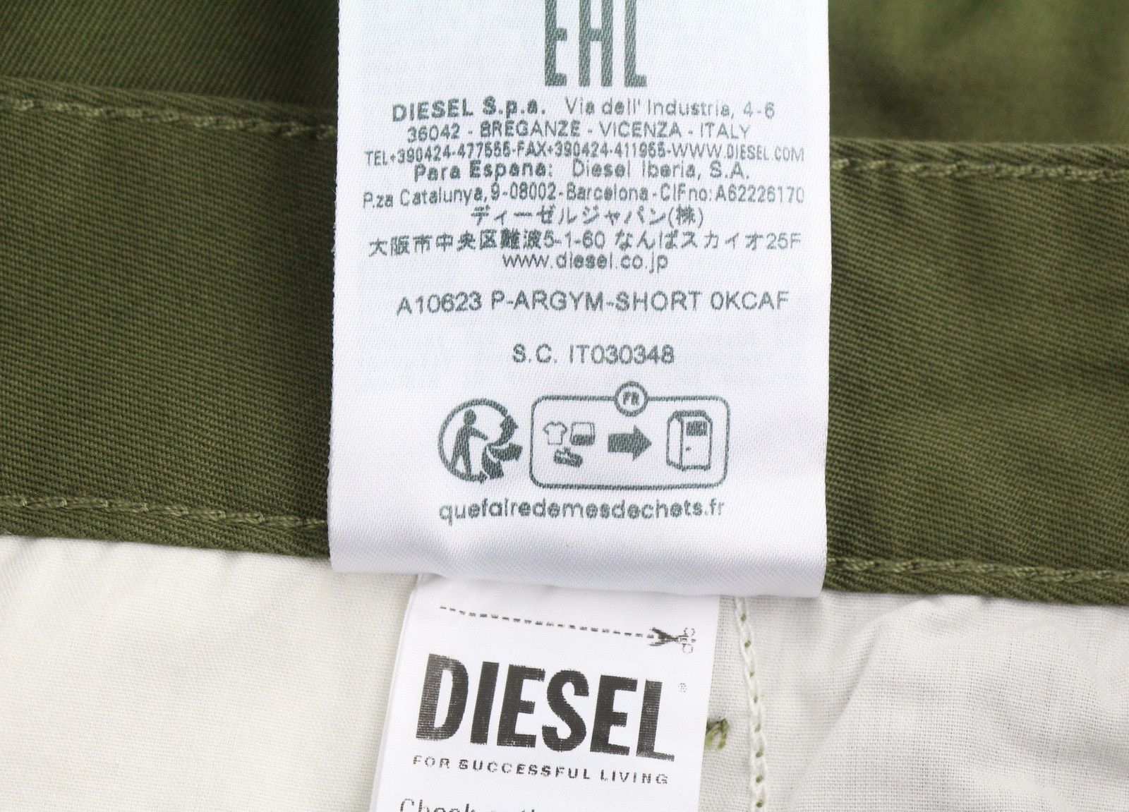 P-ARGYM 52 W37 Khaki Green Cargo Shorts 91372