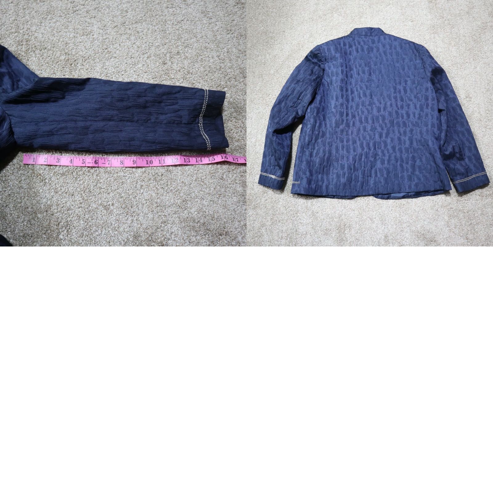 Vintage Alfred Dunner Blue Cover-Up Jacket Top Women Size 12 Jacket Shirt Top Open Blouse Long Sleeve Modern Dressy/Professional Women 12 Blue Size XL / US 12-14 / IT 48-50 - 8 Thumbnail