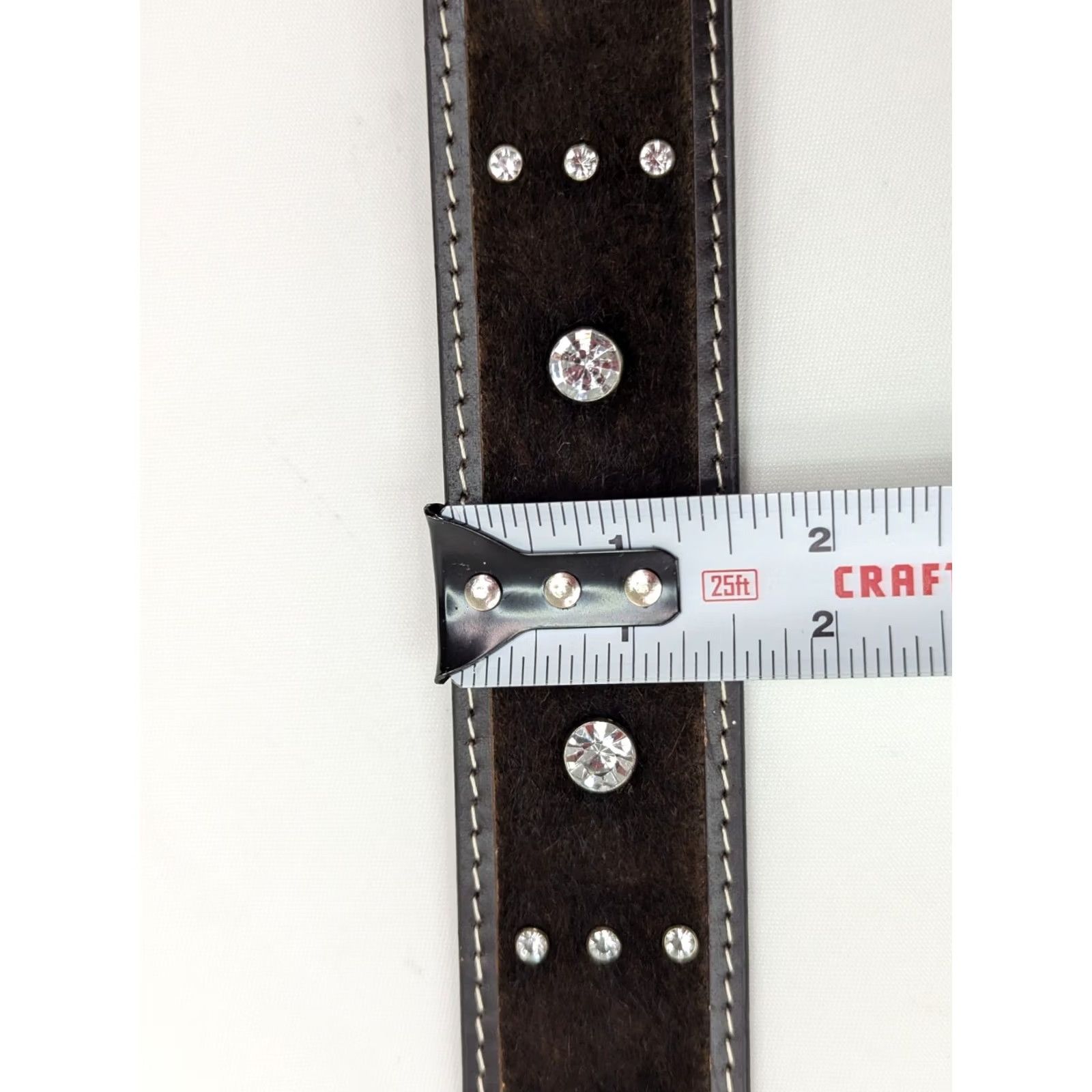 Vintage Bit & Bridle Western Belt Women XL Brown Leather Rhinestone Studded Belt, 1 1/2" Wide, Vintage? (n/a) Size ONE SIZE - 6 Thumbnail