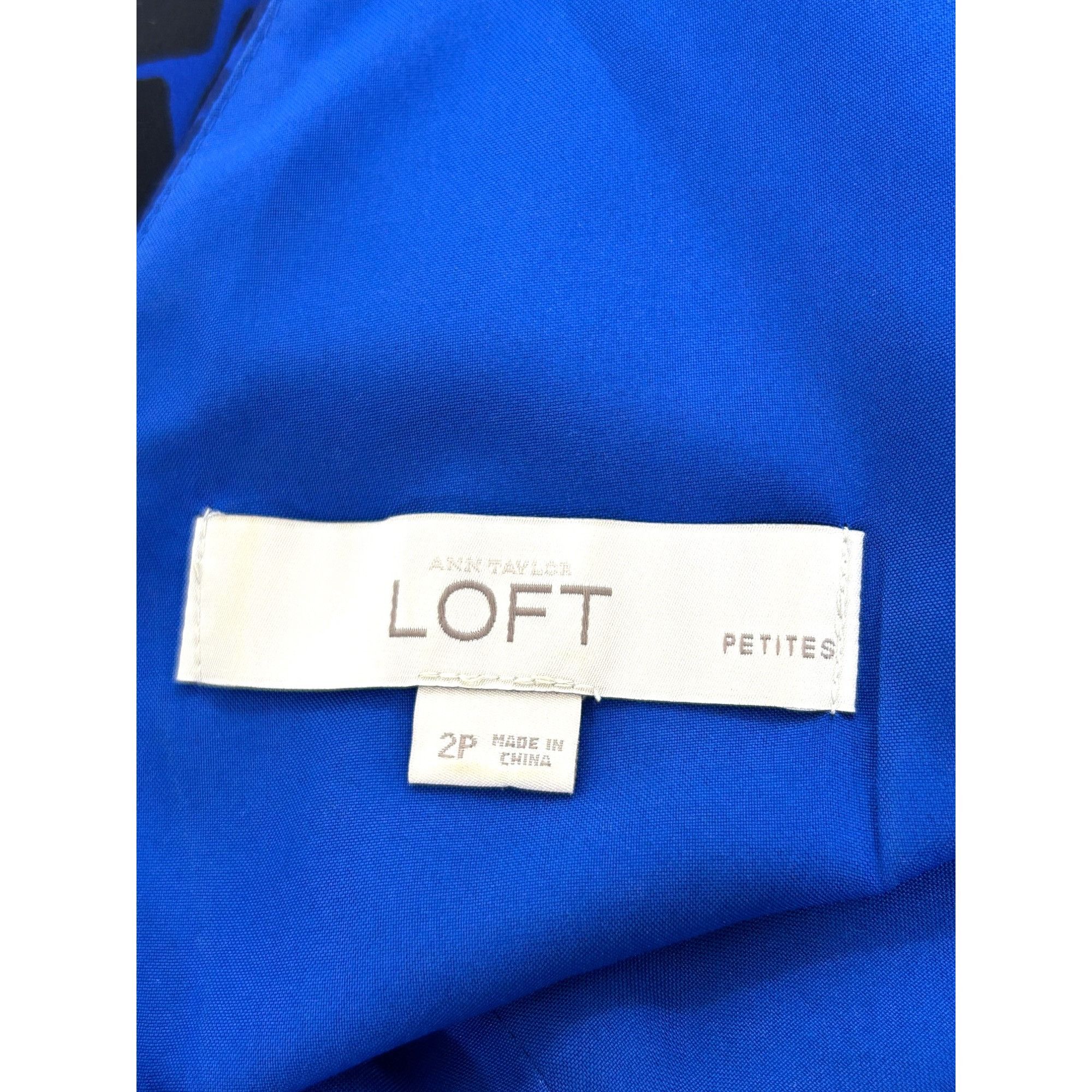 Ann Taylor Ann Taylor Loft Petites Dress 2P Blue Black Leopard Print Om Size XS / US 0-2 / IT 36-38 - 7 Thumbnail
