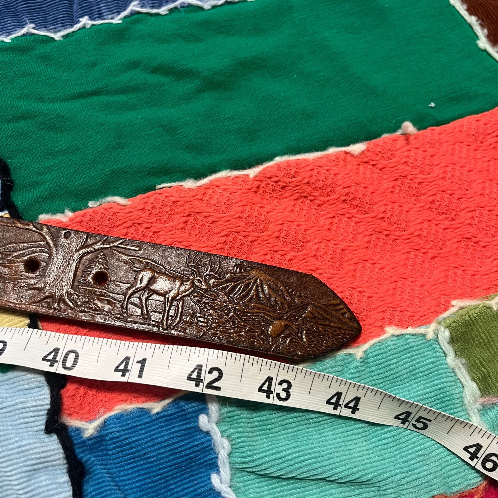 Other Papucho Carved Animals in Nature Brown Leather Belt Size ONE SIZE - 5 Thumbnail