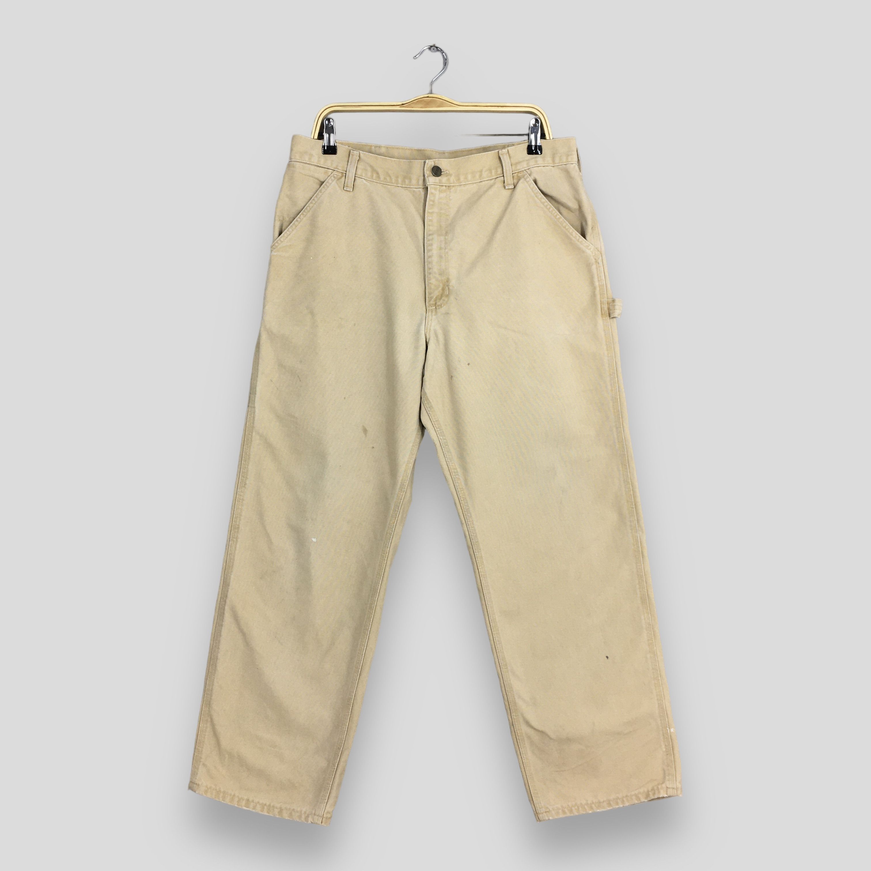 Size 33x29 Vintage 90s Carhartt Carpenter Jeans Beige