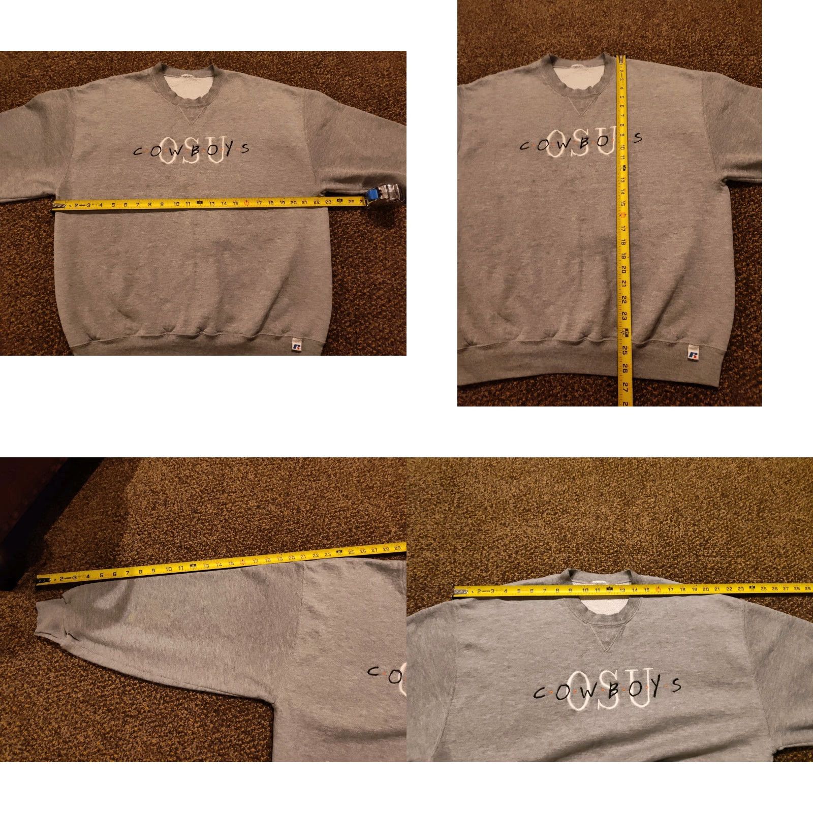 Vintage Vtg Russell Oklahoma State Cowboys OSU Crewneck Sweatshirt Gray Name Spellout Size US M / EU 48-50 / 2 - 8 Thumbnail