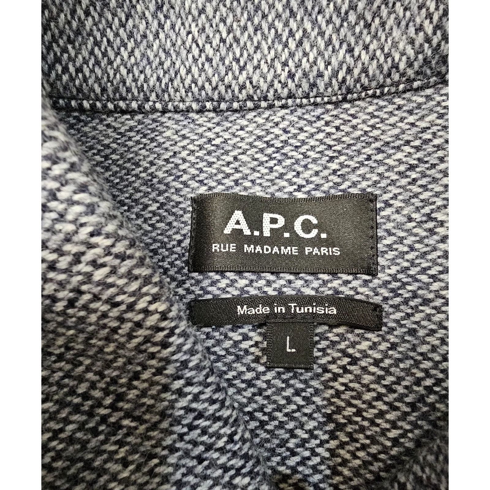 A.P.C. APC Rue Madame Paris OverShirt, Hernandez Wool Twill Flannel Size US L / EU 52-54 / 3 - 6 Thumbnail