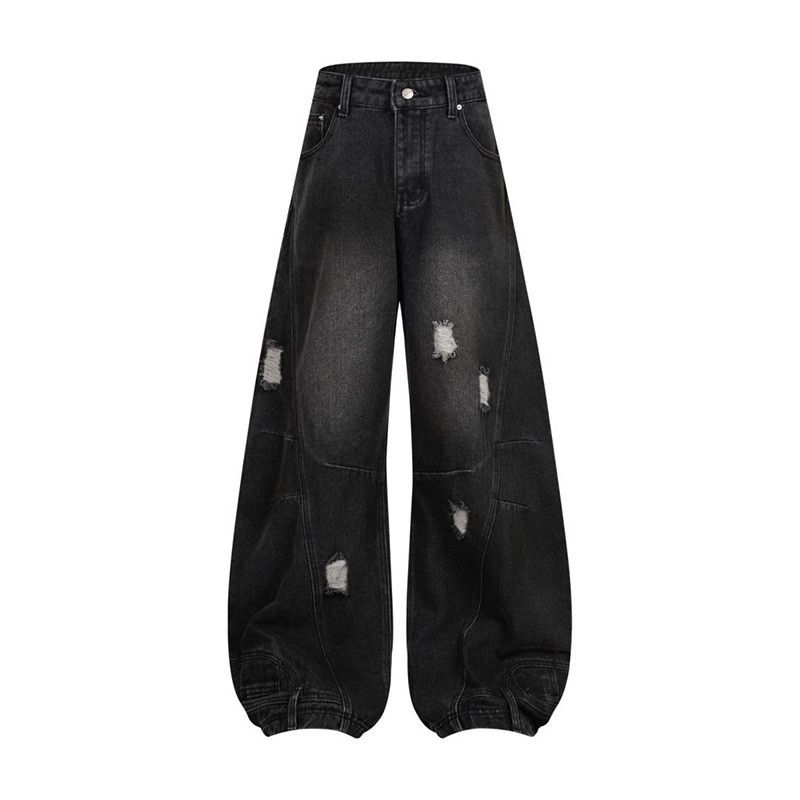 Japanese Brand Retro street style patchwork distressed jeans loose fit Size US 32 / EU 48 - 1 Thumbnail