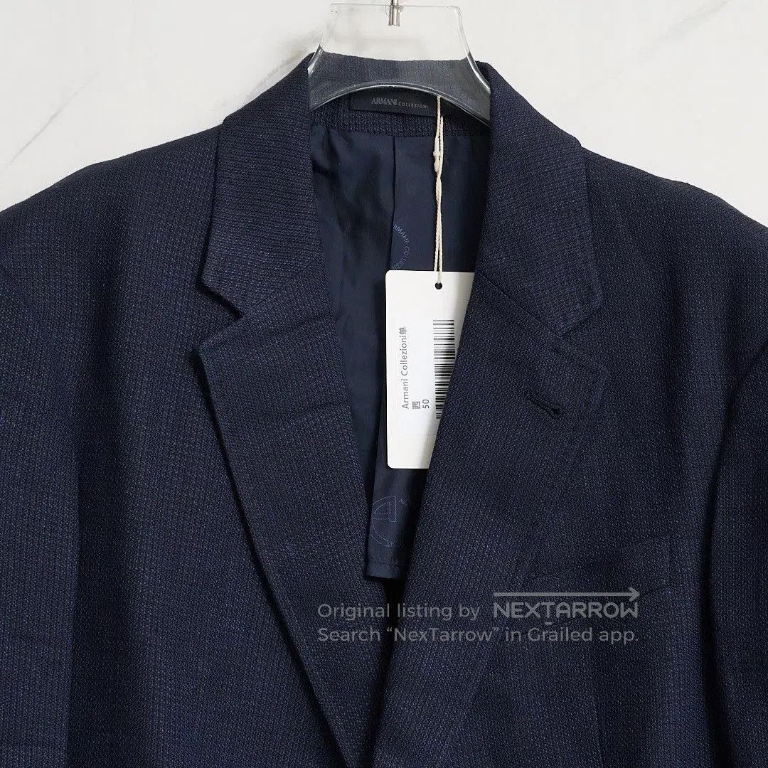 Armani Collezioni Armani Collezioni Men's Dark Blue Linen Suit. Size US M / EU 48-50 / 2 - 3 Thumbnail