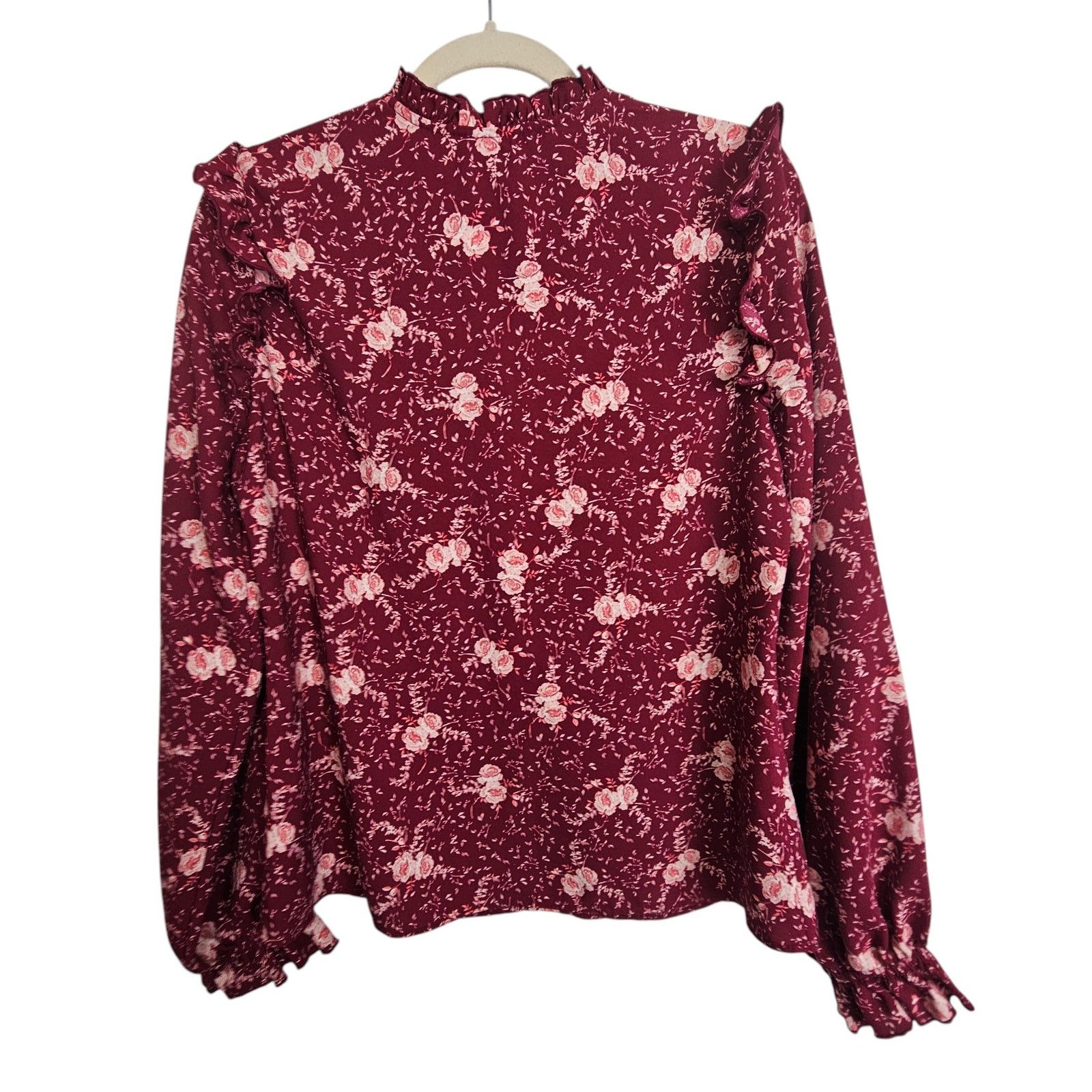 Rachel Gilbert Rachel Parcell Womens Floral Ruffle Neck Blouse Sz M Cottage Size M / US 6-8 / IT 42-44 - 8 Thumbnail
