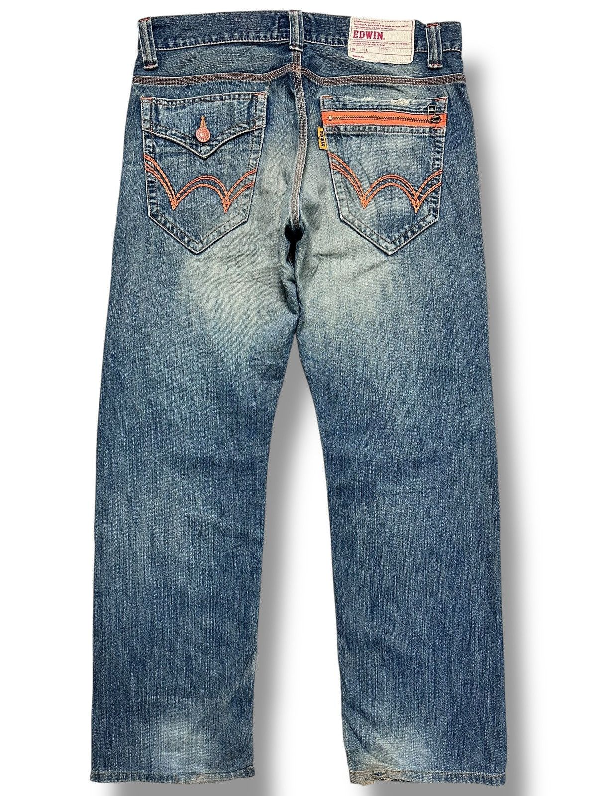 Edwin Edwin 403XVS Jeans | Authentic Denim | Rare Orange Stitching Size US 35 - 3 Thumbnail