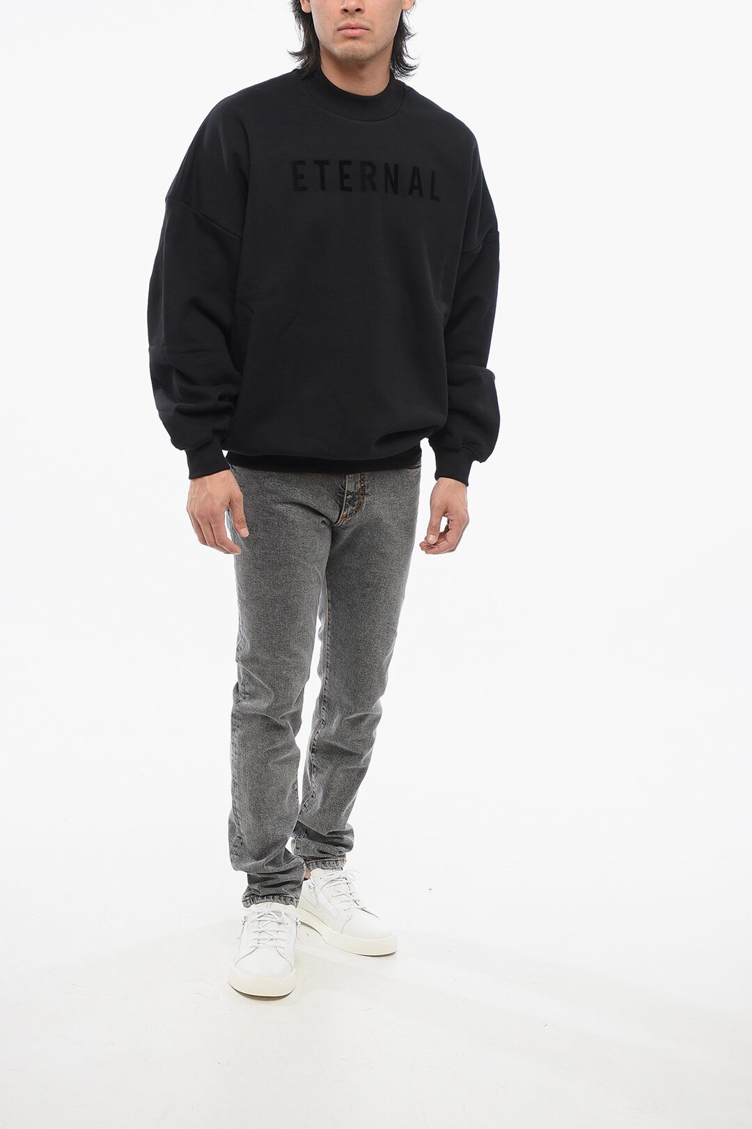 Fear of God og1mm0825 Crew Neck Eternal Brushed Cotton Sweatshirt Black Size US XL / EU 56 / 4 - 4 Thumbnail
