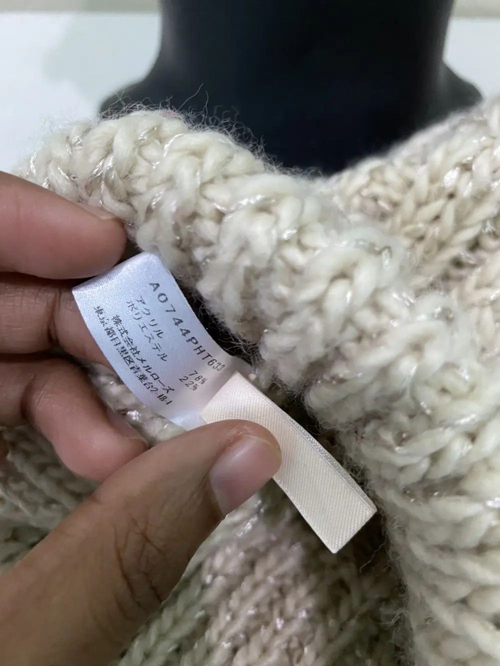 Melrose × Vintage Melrose Claire Knit Bobble Beanie Hat Size ONE SIZE - 7 Thumbnail