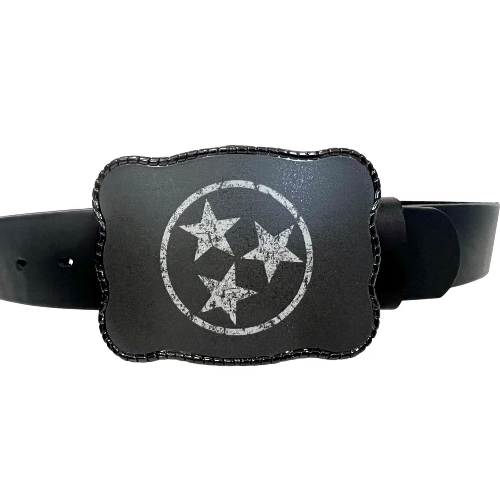 Vintage Tennessee Wallet Buckle Main Street Forge Belt Black Leather Adult Size 34 Belt Western Cowboy Tennessee Western Unisex Adults Mens Womens Boys Girls Size 34 - 2 Thumbnail