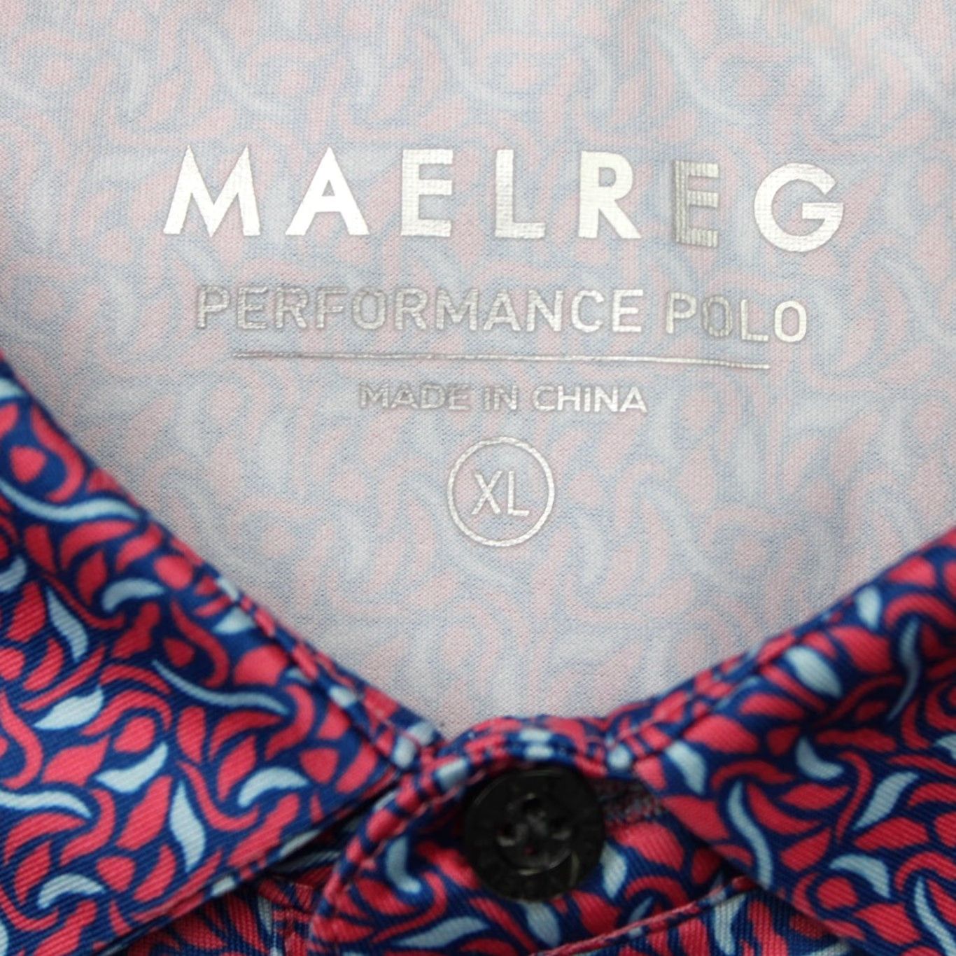 Vintage Maelreg Polo Shirt Mens XL Pink/Blue Geometric Performance Golf Short Sleeve Shirt Size US XL / EU 56 / 4 - 5 Thumbnail