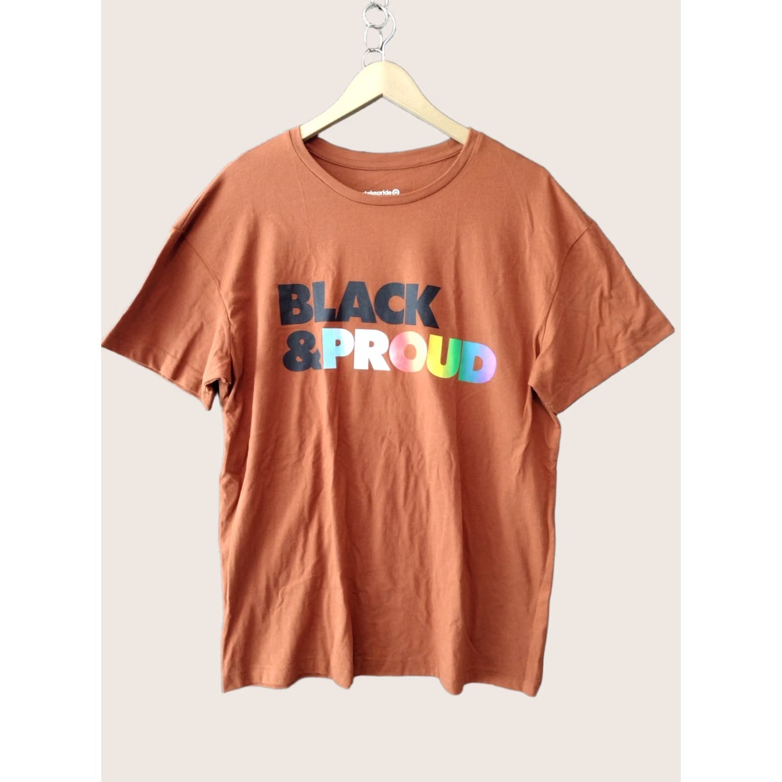 Vintage #takepride T-Shirt Unisex Adult M Brown Black Pride Graphic Tee Size US M / EU 48-50 / 2 - 1 Thumbnail