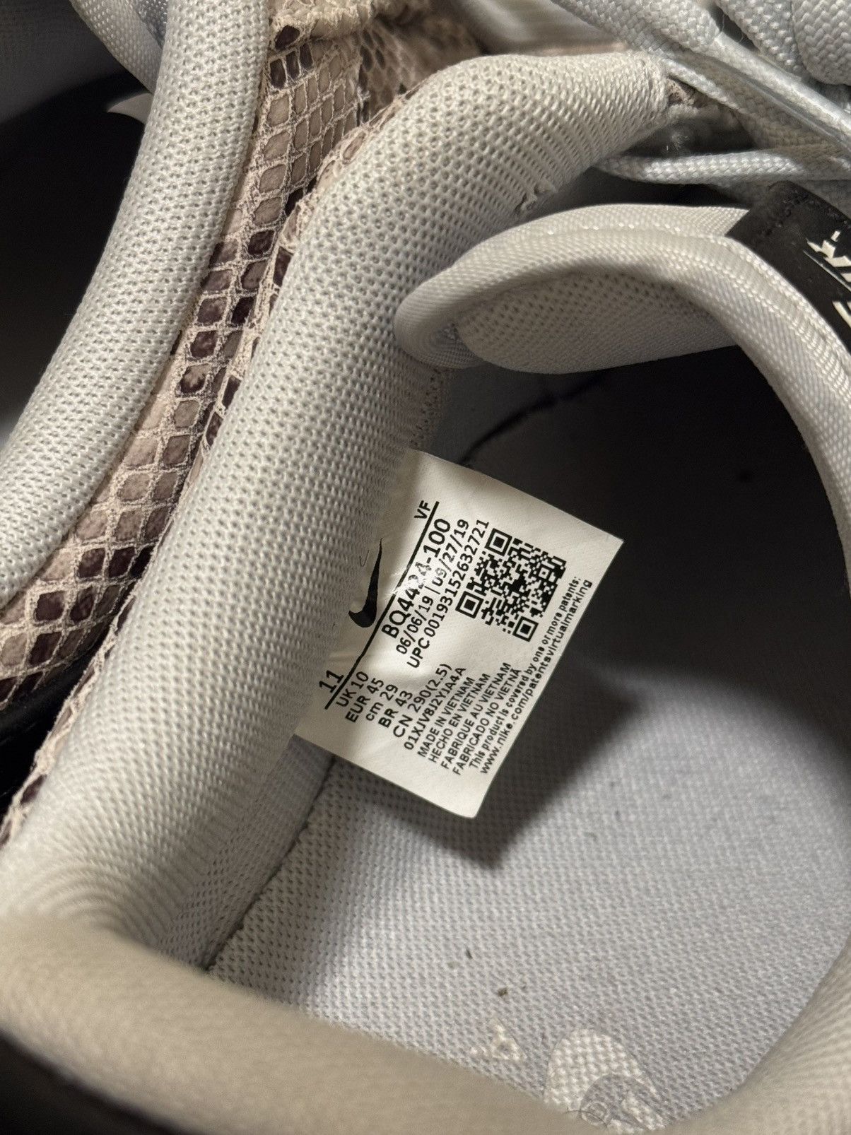 Nike Nike Air Force 1 Low “Snakeskin” (2019) Size US 11 / EU 44 - 7 Thumbnail