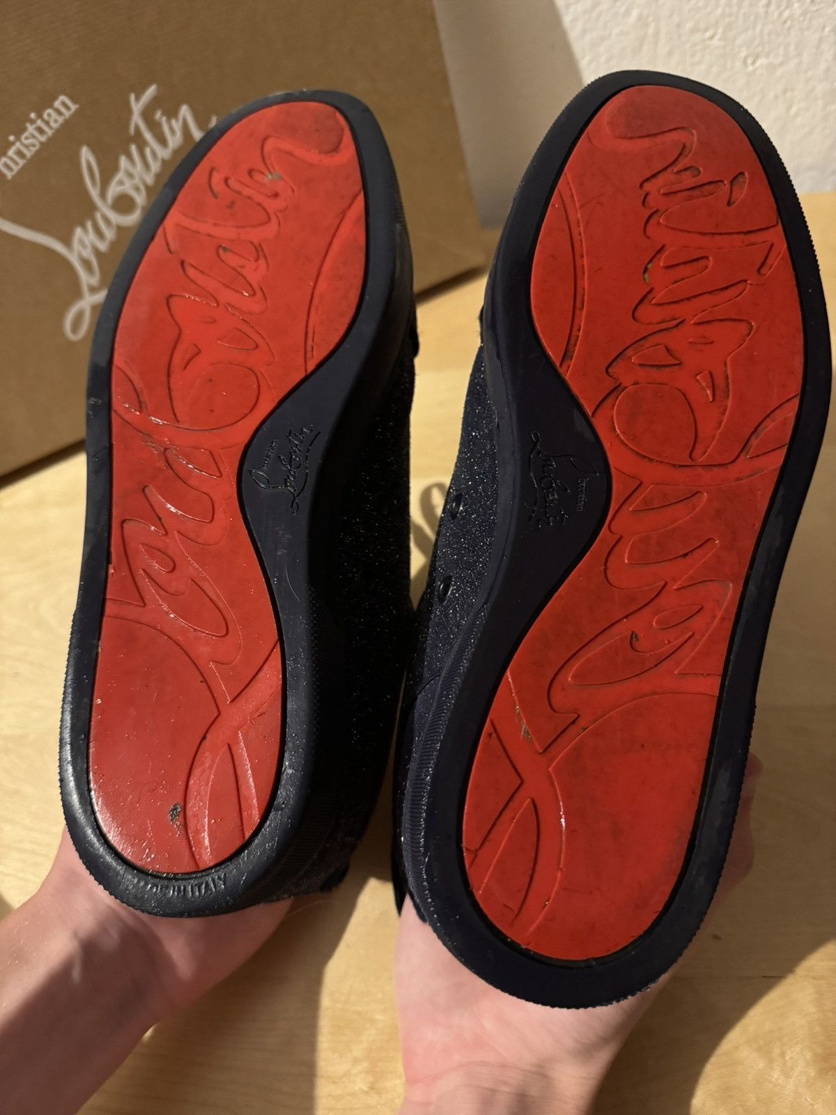 Christian Louboutin Louboutin Louis Glitter Suede Sneakers Blue Size US 8 / EU 41 - 4 Thumbnail