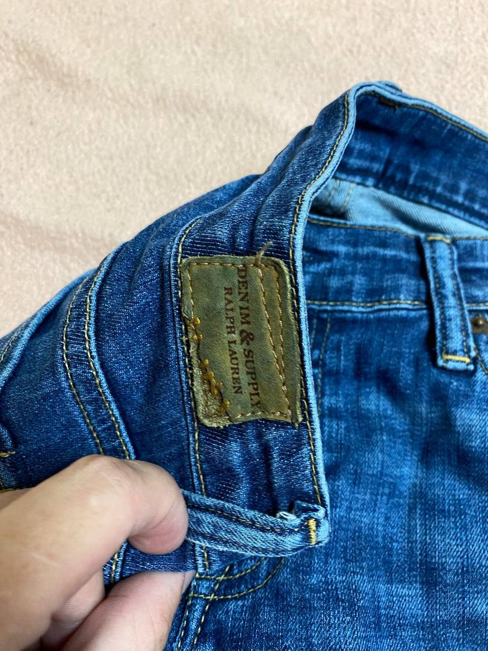 Polo Ralph Lauren × RRL Ralph Lauren Washed Blue Denim Slim Skinny Jeans Low Rise Size US 29 - 6 Thumbnail