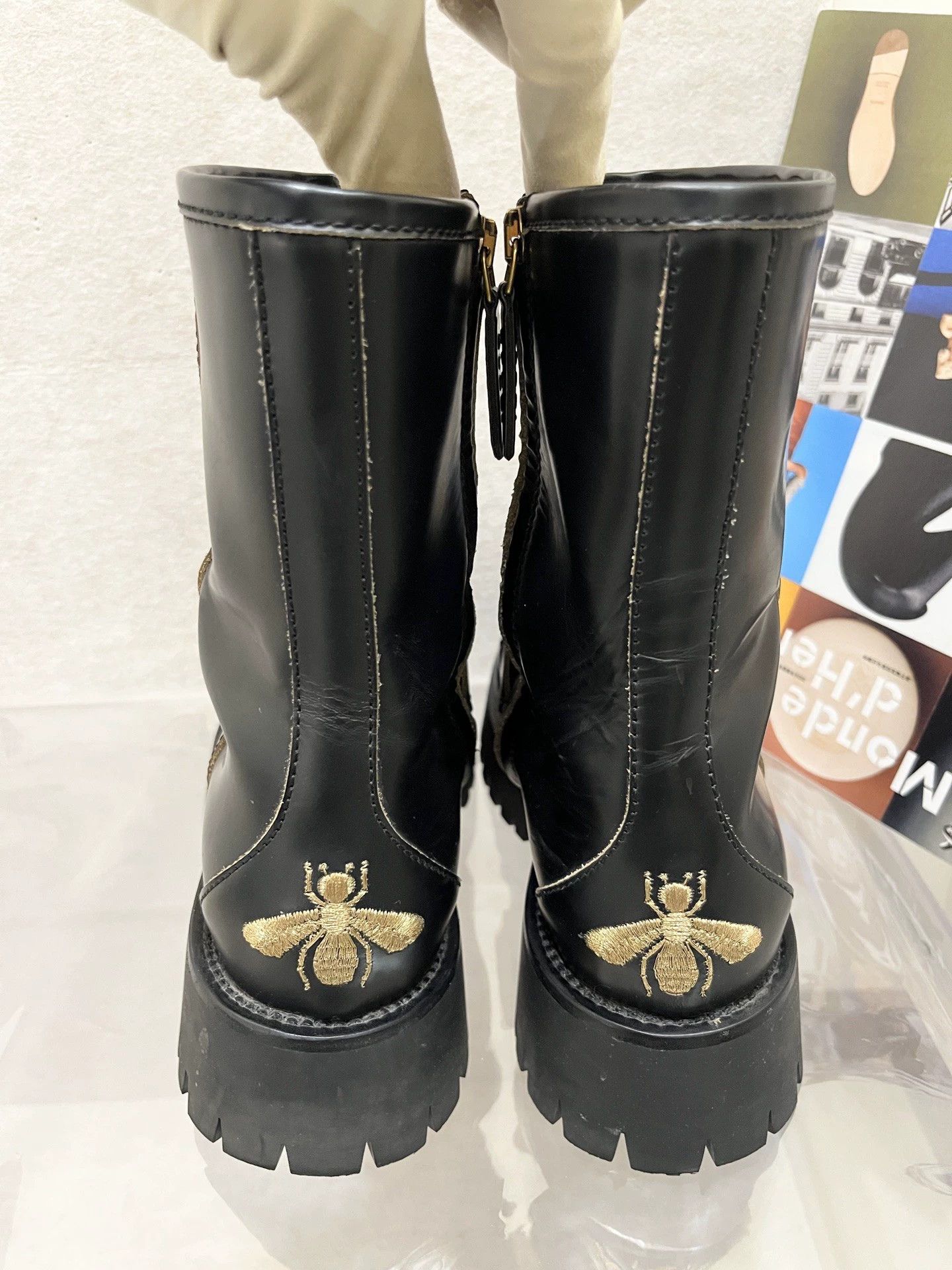 Gucci Gucci Used Black Gold Horsebit Short Boots 36.5 Size US 6 / IT 36 - 3 Thumbnail