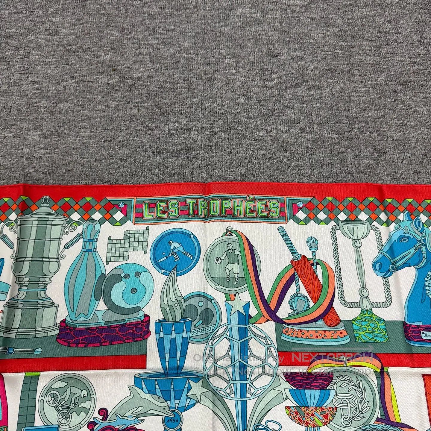 Hermes Hermes Red Equestrian Equipment Theme scarf| Size ONE SIZE - 4 Thumbnail