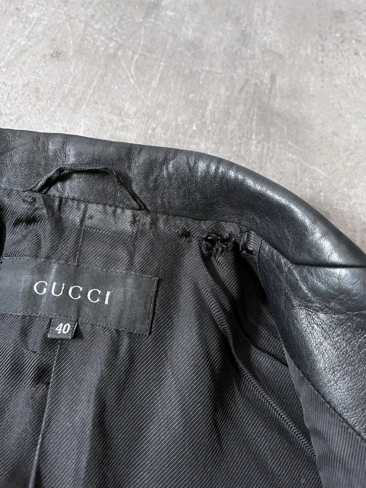 Gucci Gucci F/W 1998 by Tom Ford Leather blazer jacket black Size L / US 10 / IT 46 - 17 Thumbnail