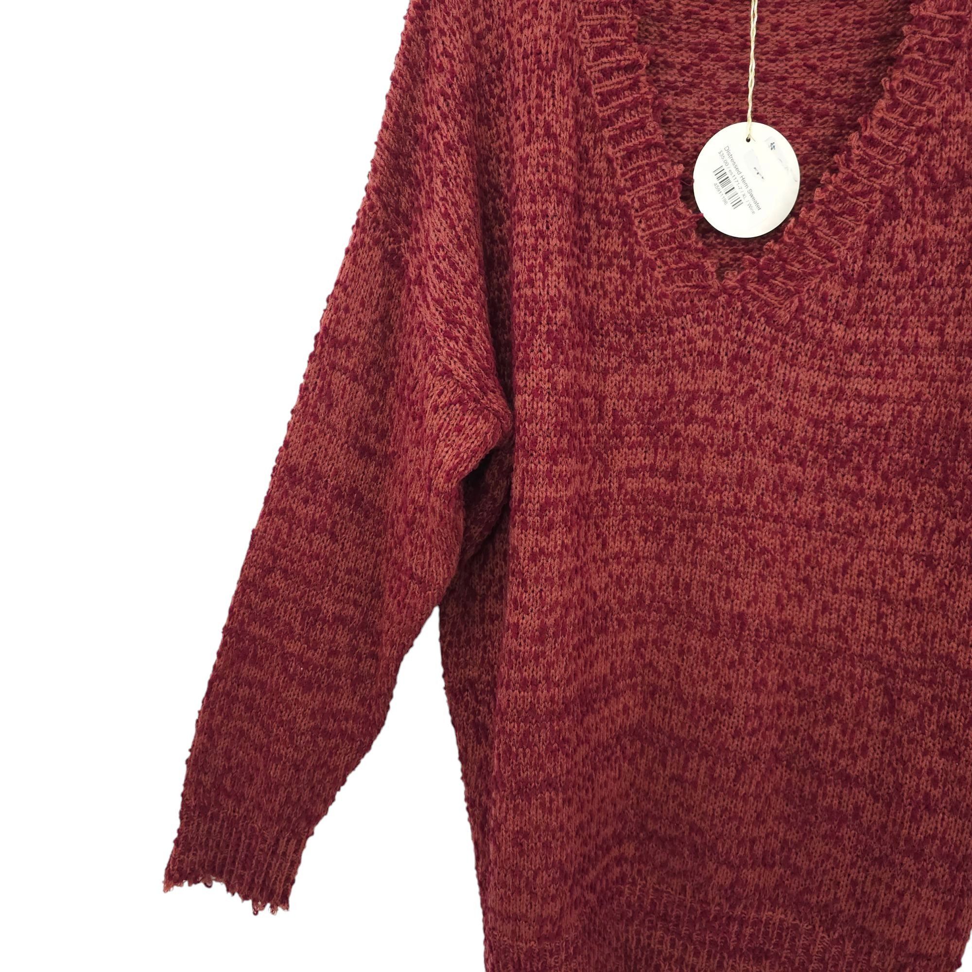 Other Umgee Sweater Womens XL Distressed Hem V Neck Pullover Knit Size XL / US 12-14 / IT 48-50 - 11 Thumbnail