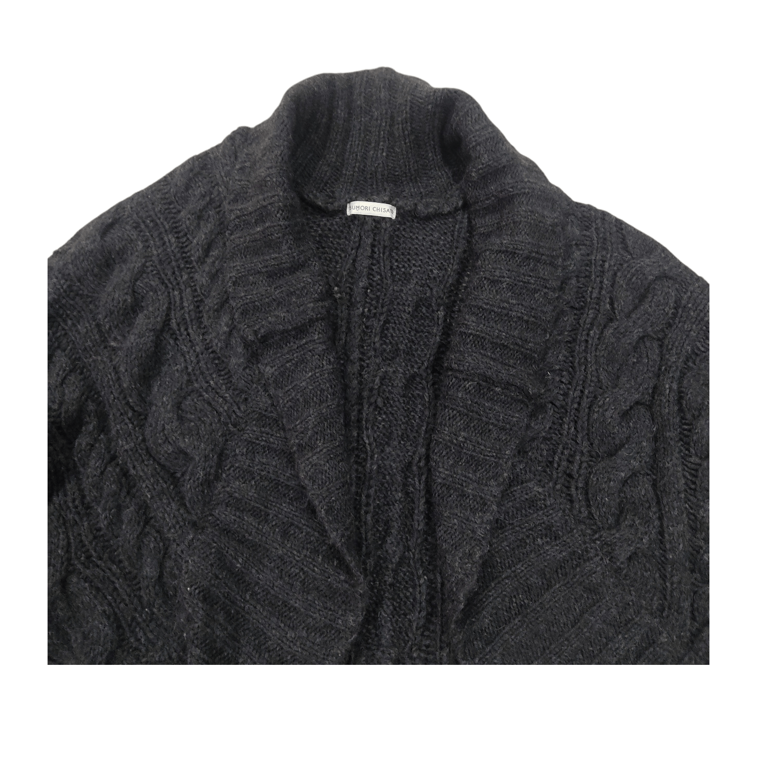 Tsumori Chisato Slouch Alpaca Cable-Knit Shawl Shoulder Open Cardigan Size US L / EU 52-54 / 3 - 9 Thumbnail