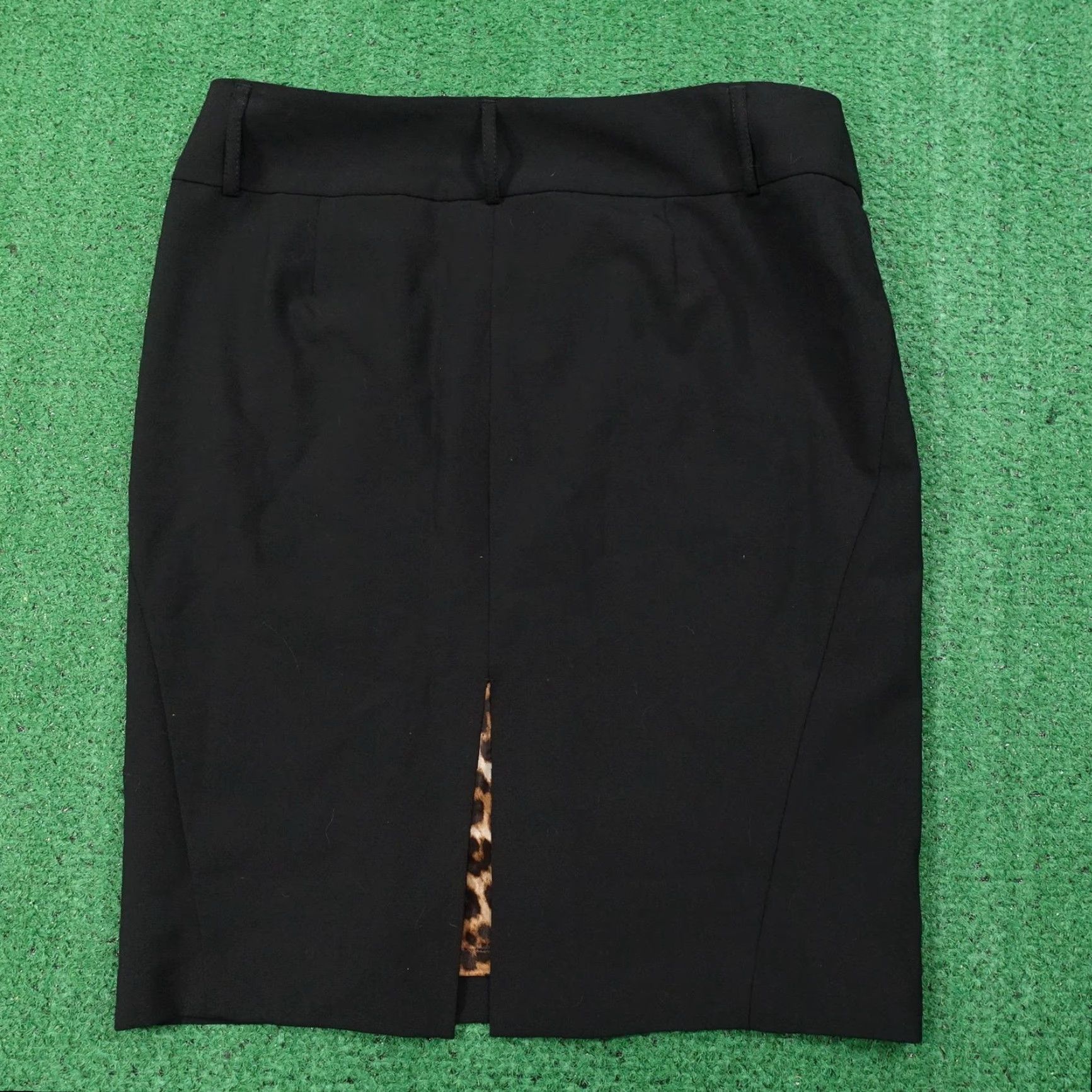 Express Express Skirt Womens Size 6 Black Pencil Career Lined Animal Print Slit Knit Slim Business Workwear Size 28" / US 6 / IT 42 - 3 Thumbnail