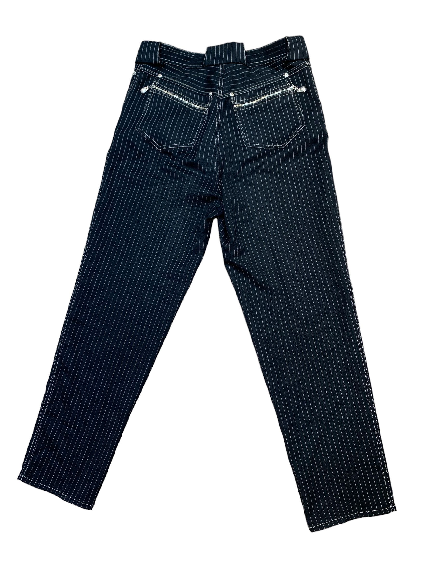 Jean Paul Gaultier Vintage Black Striped Punk Wool Pants Size US 32 / EU 48 - 3 Thumbnail