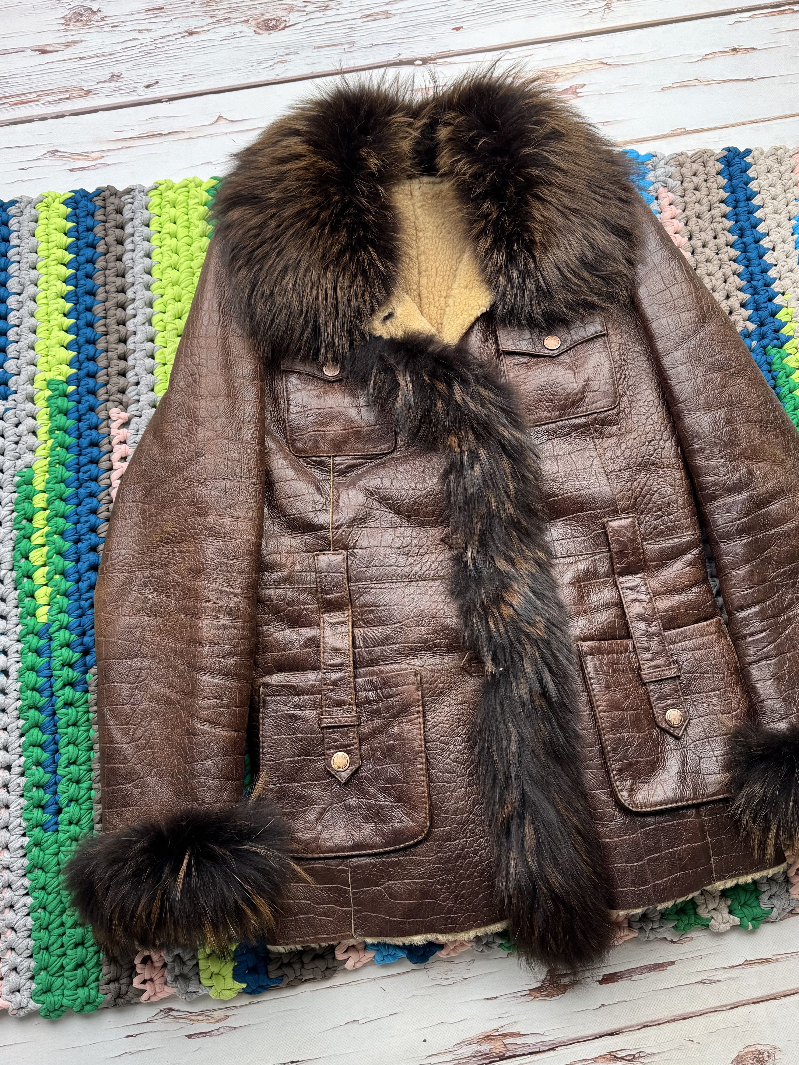 Japanese Brand Vintage Real Sheepskin Coat With Real Fur Details (V212)D15 Size M / US 6-8 / IT 42-44 - 2 Thumbnail