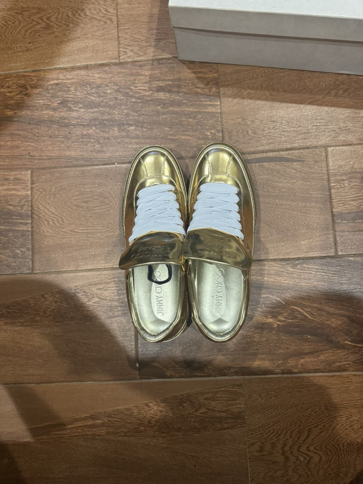 Jimmy Choo Gold Low-Top Jimmy Choo Sneakers Size US 11 / EU 44 - 1 Thumbnail
